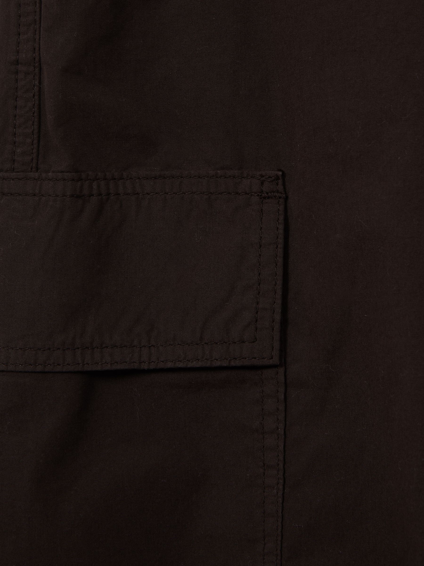 Tapered Drawstring Cotton Combat Trousers in Chocolate
