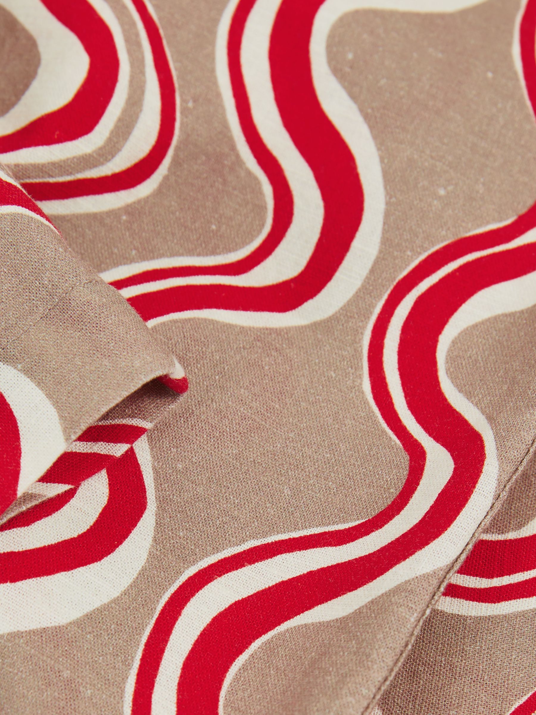 9-13 yrs Cotton Linen Printed Trousers in Red