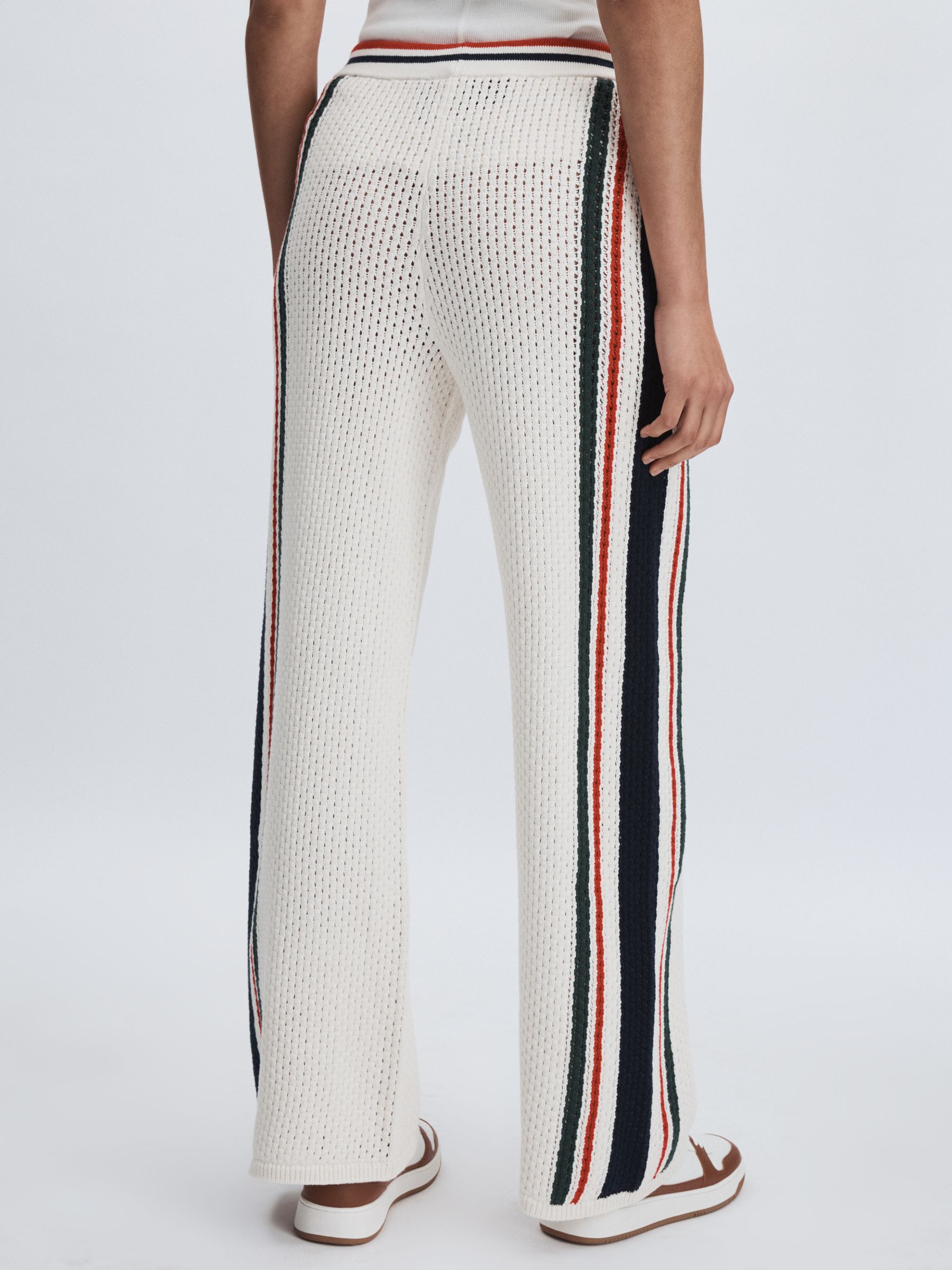 The Upside Cotton Open-Knit Track Joggers in White