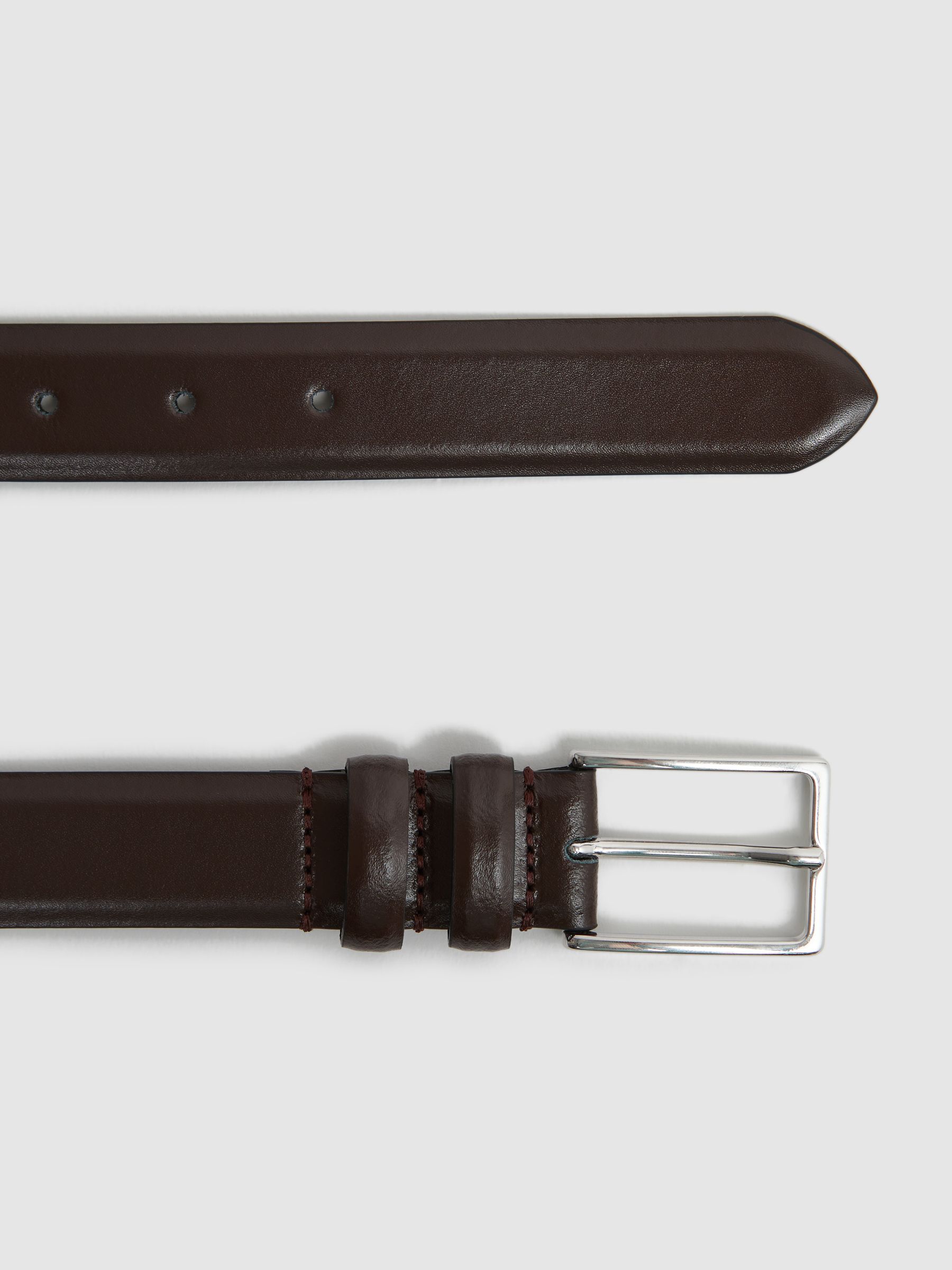 Smooth Leather Belt in Chocolate