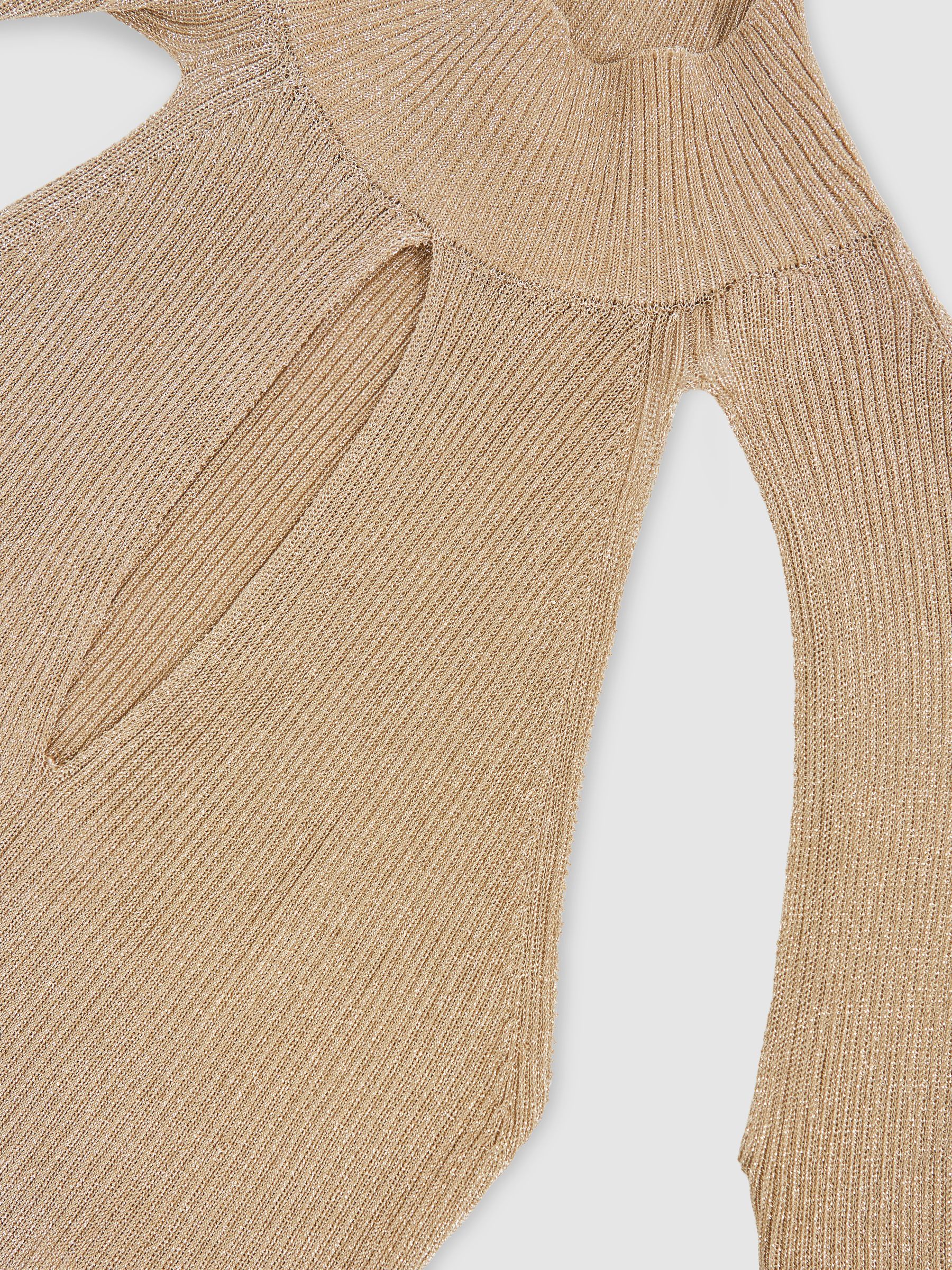 Metallic Long Sleeve Top in Gold