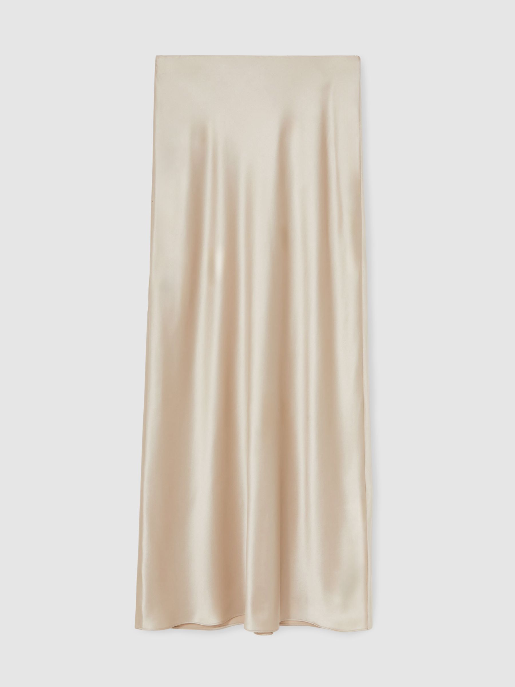 Silk Slip Maxi Skirt in Champagne Neutral