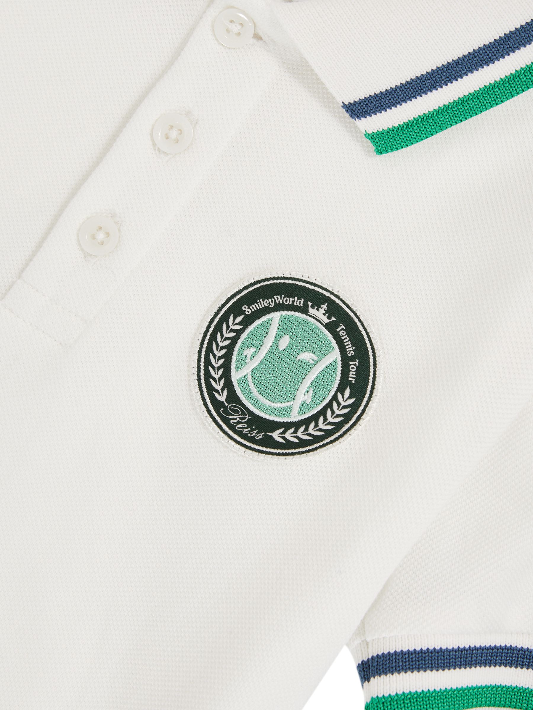 3-9 yrs SmileyWorld | Reiss Piqué Polo Shirt in White