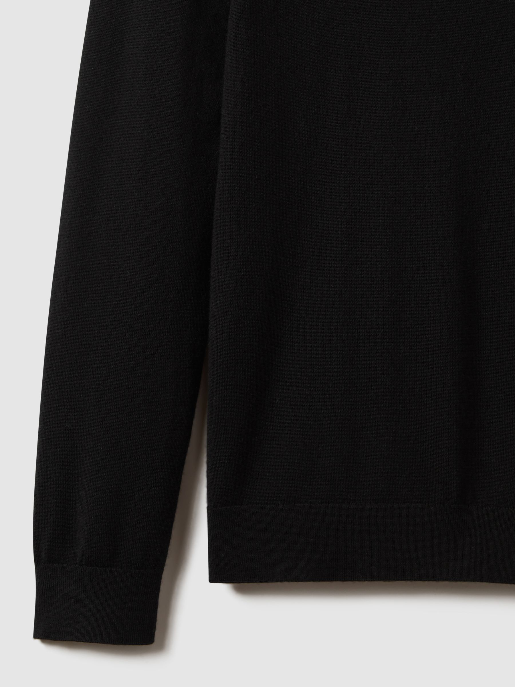 Merino Wool Crew Neck Jumper in Black