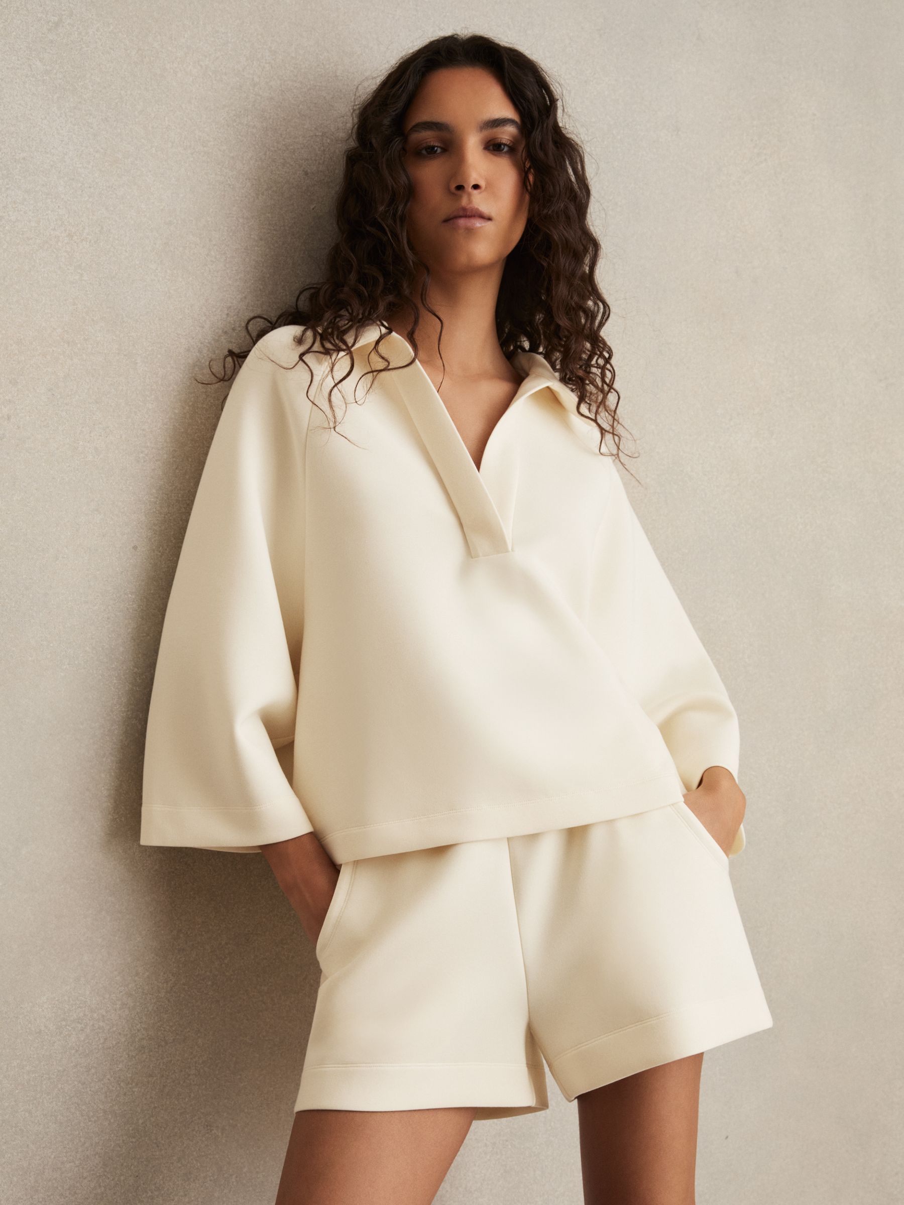 Modal-Blend Jersey Sweatshirt in Buttermilk Cream