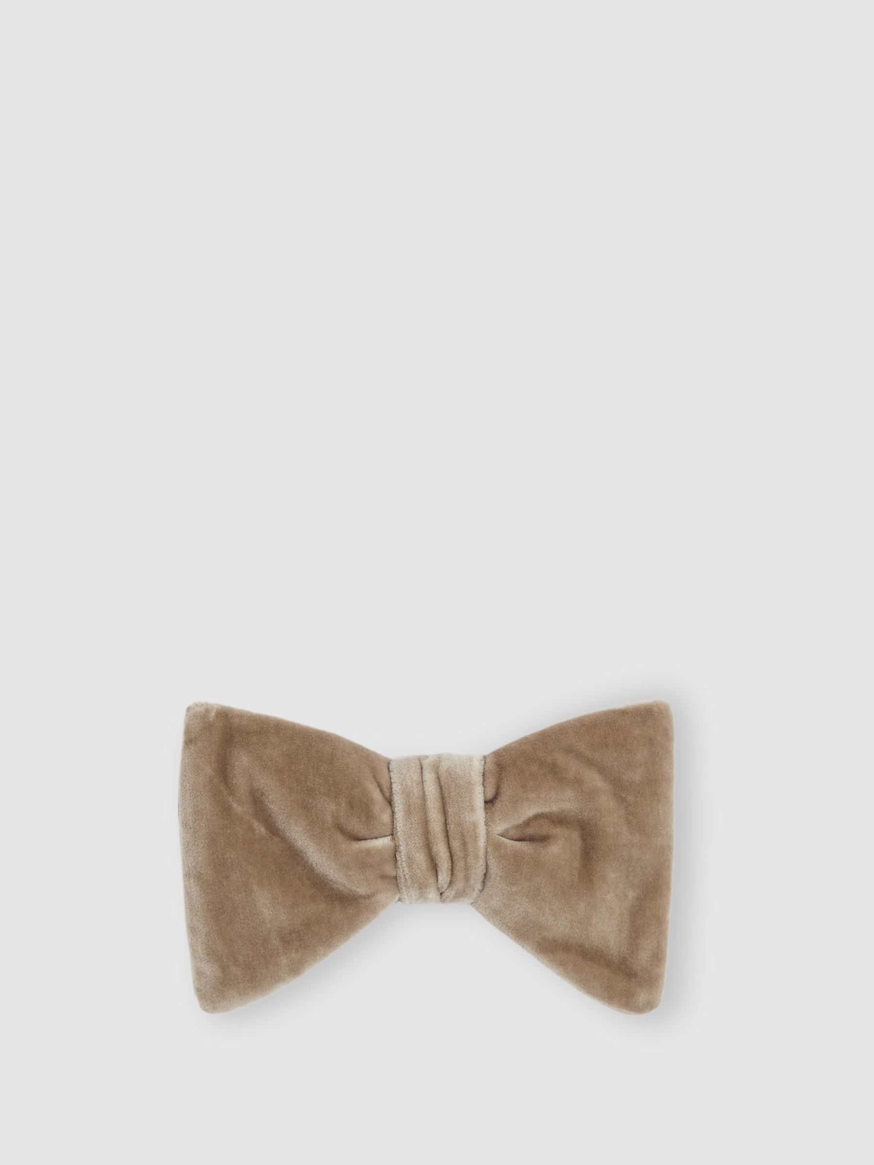 Velvet Bow Tie in Taupe Brown