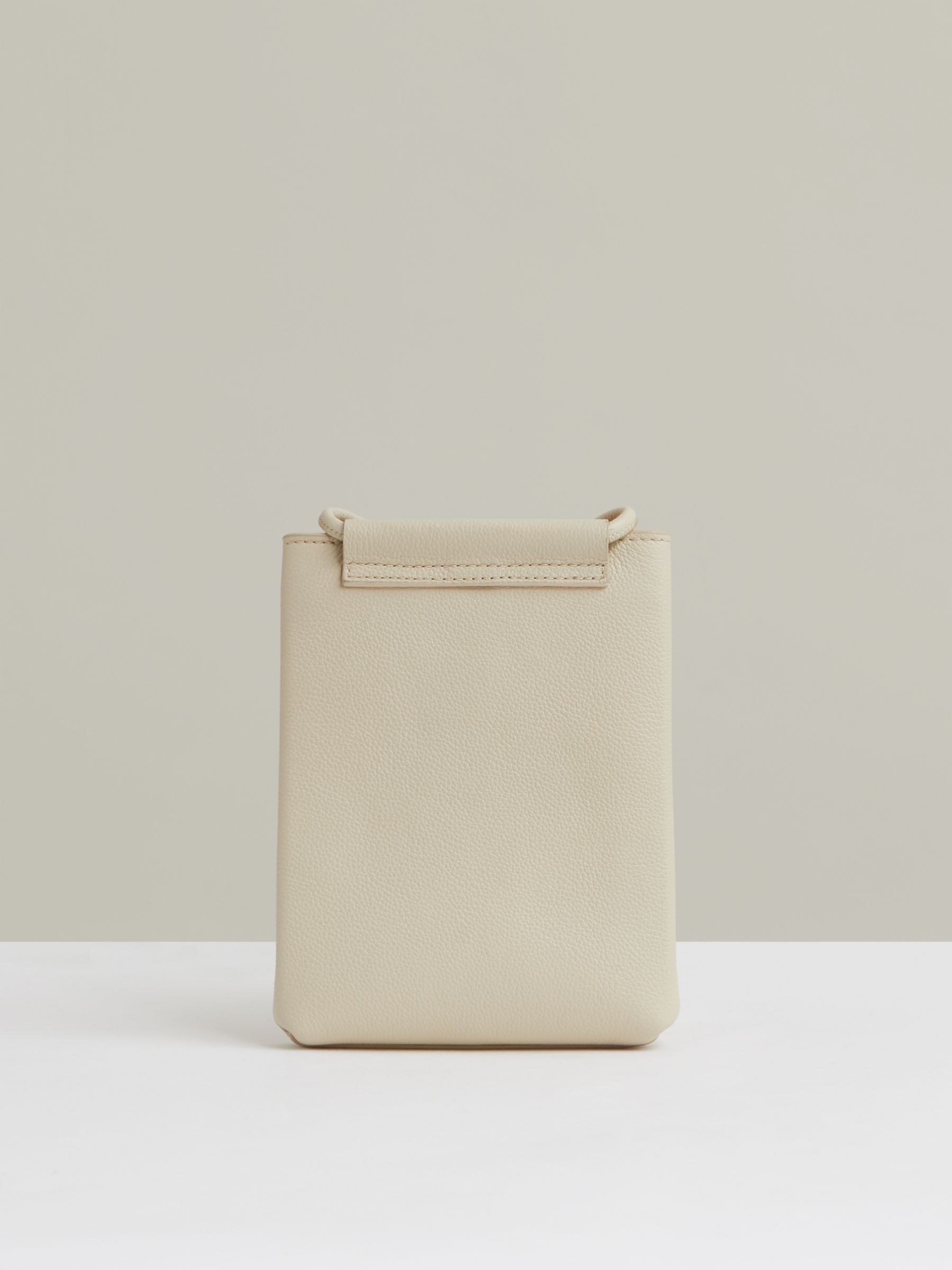 Leather Phone Holder in Off White