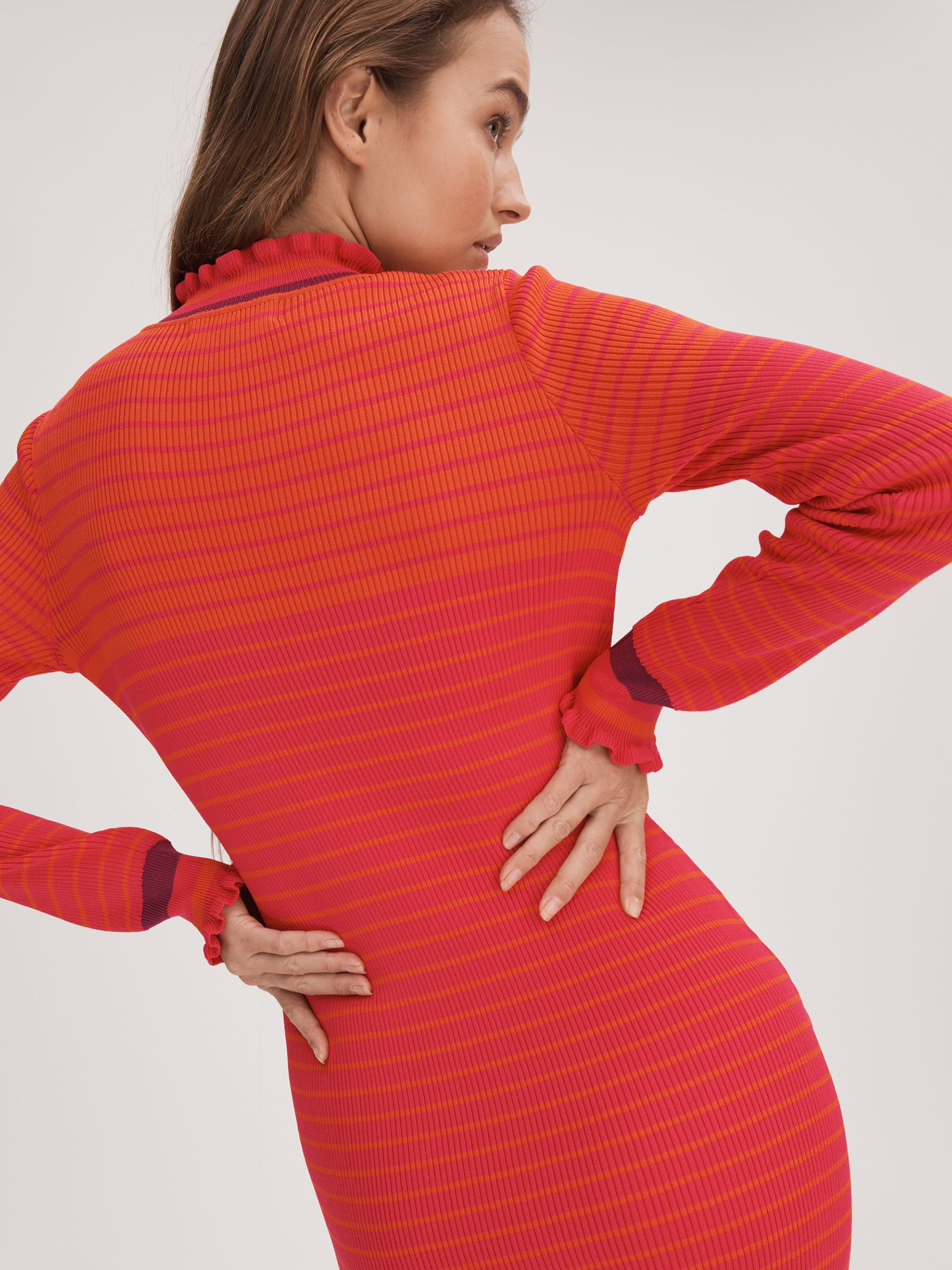 Florere Knitted Striped Midi Dress in Multi