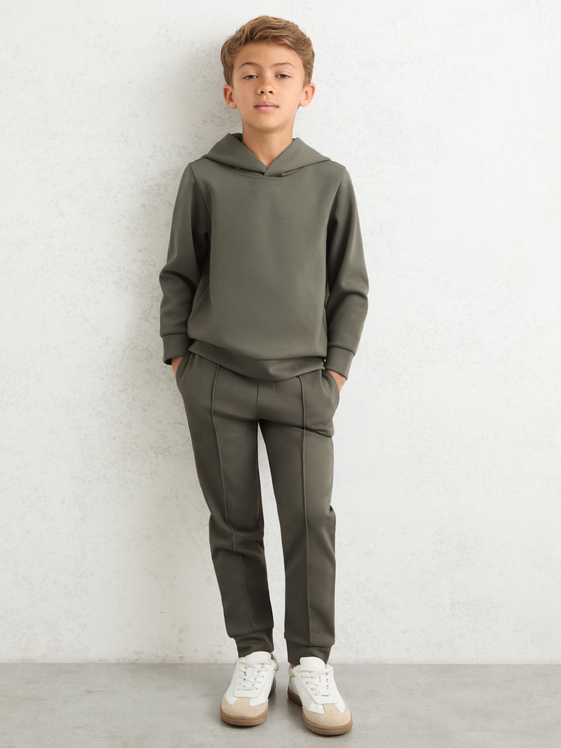 3-9 yrs Interlock Jersey Hoodie in Dark Sage