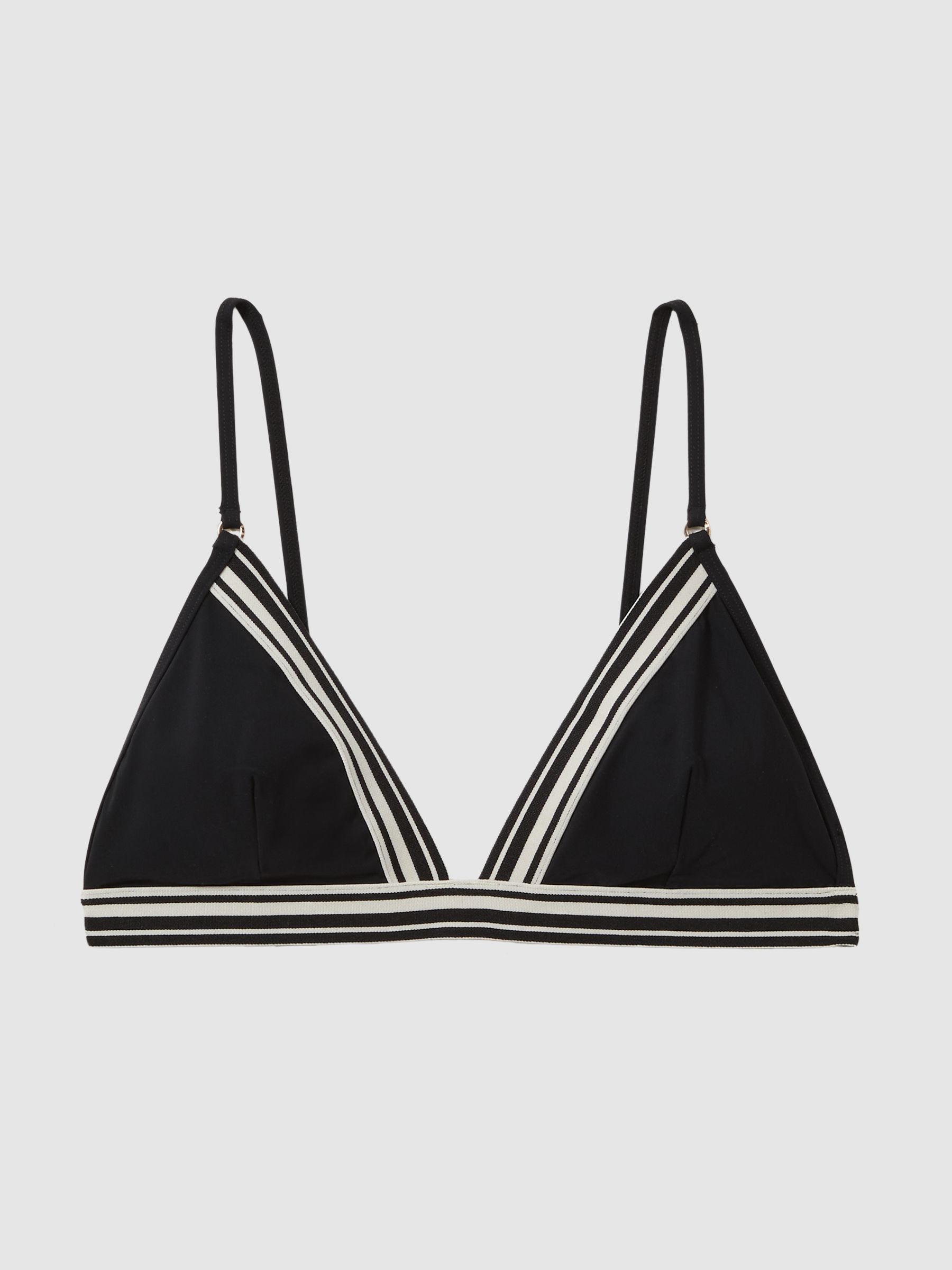 Triangle Colourblock Bikini Top in Black