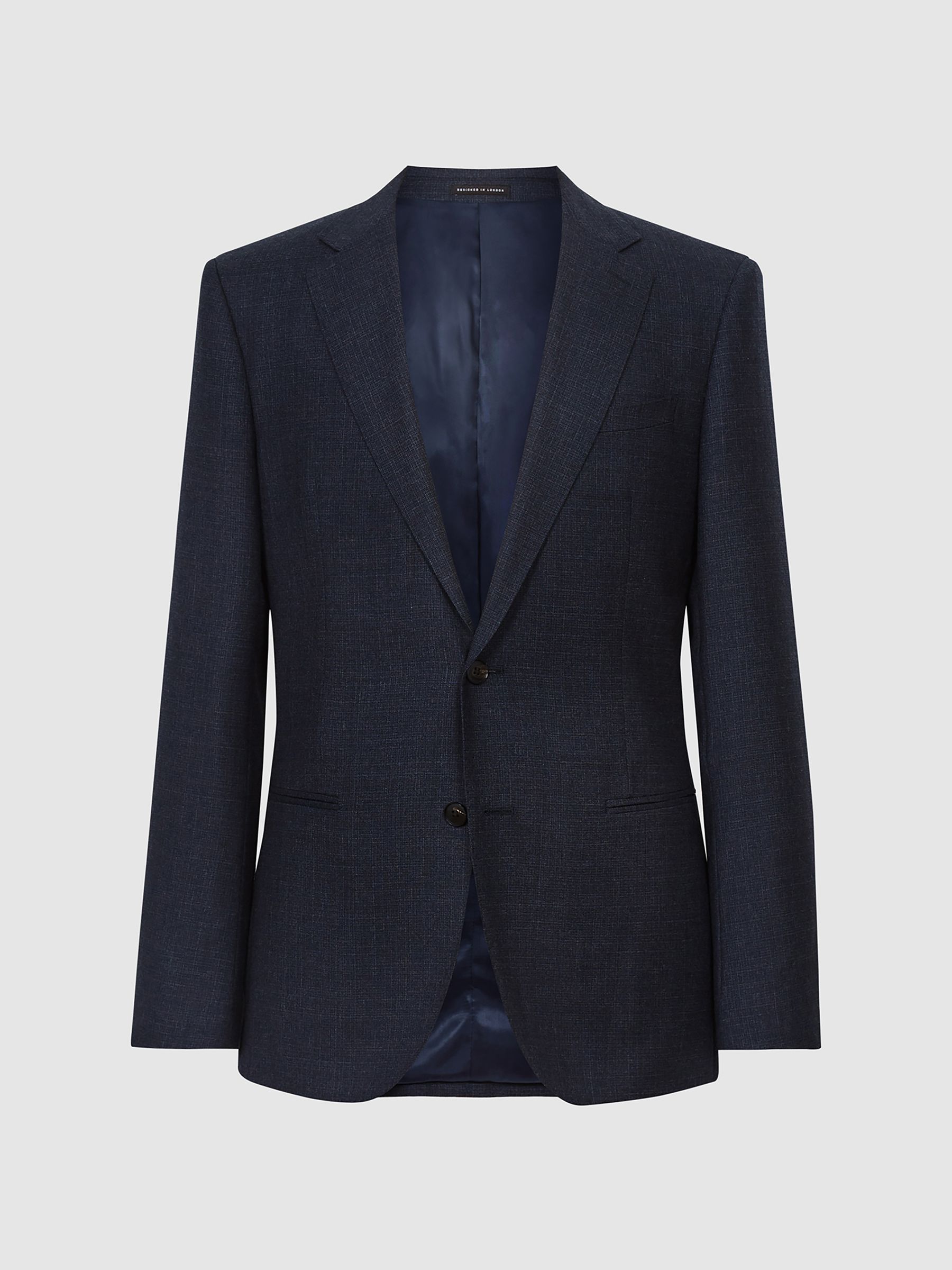 Textured Slim Fit Blazer in Navy