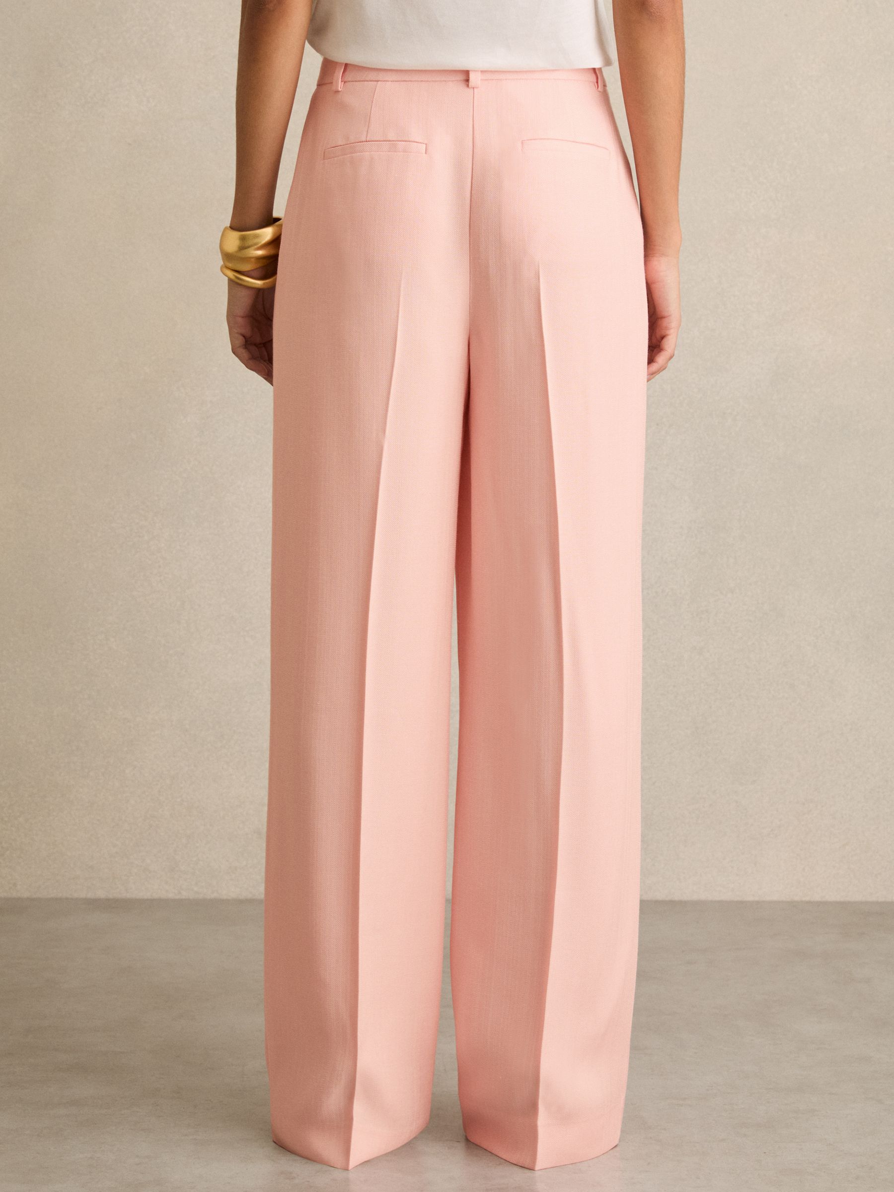 Petite Wide-Leg Suit Trousers in Pink