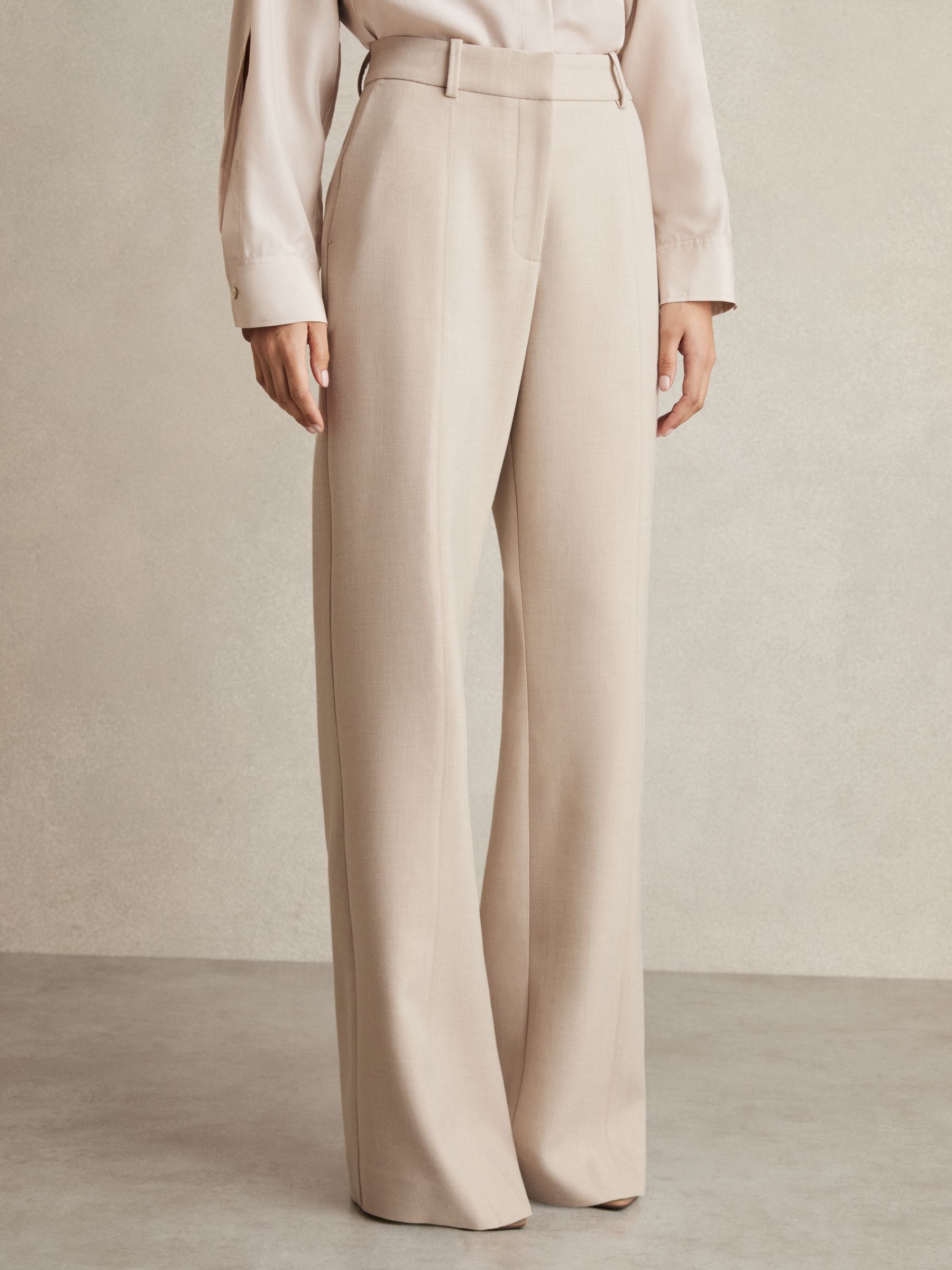 Flared Tailored Trousers in Neutral