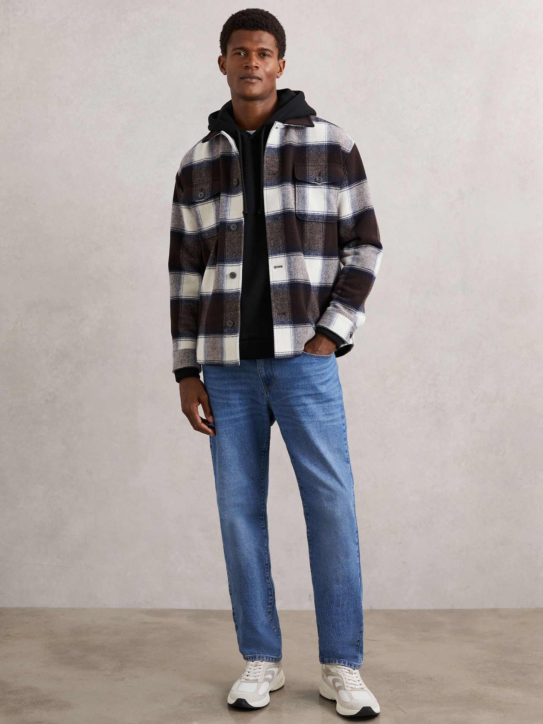 Cotton-Blend Fleece Hoodie in Black