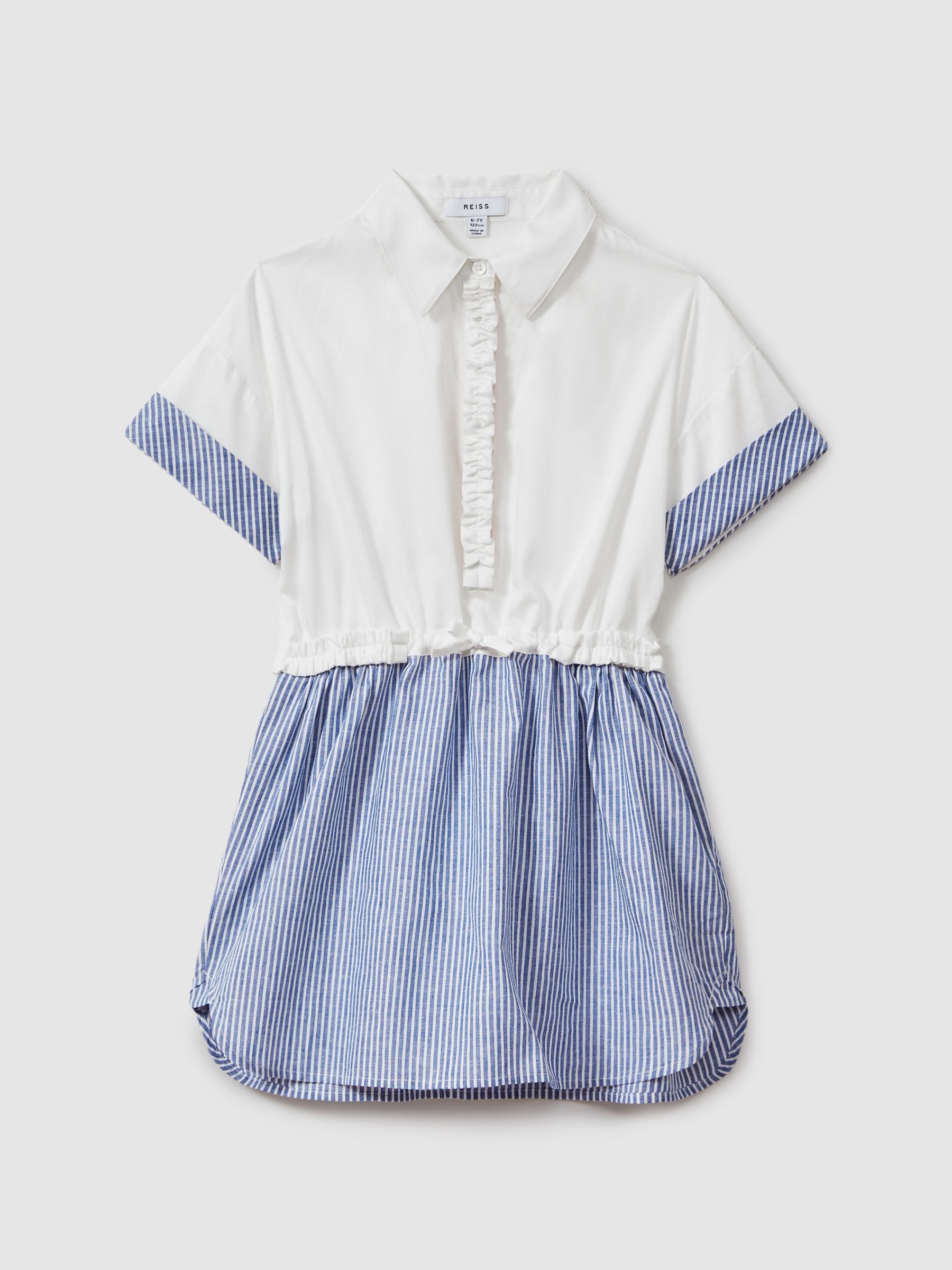 9-13 yrs Cotton Shirt Dress in Ivory