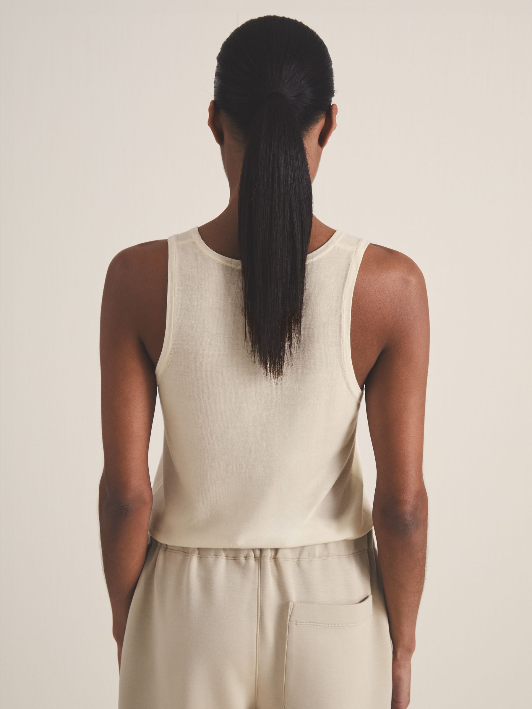 Reiss | Les 100 Ciels Wool Knit Vest in Ivory