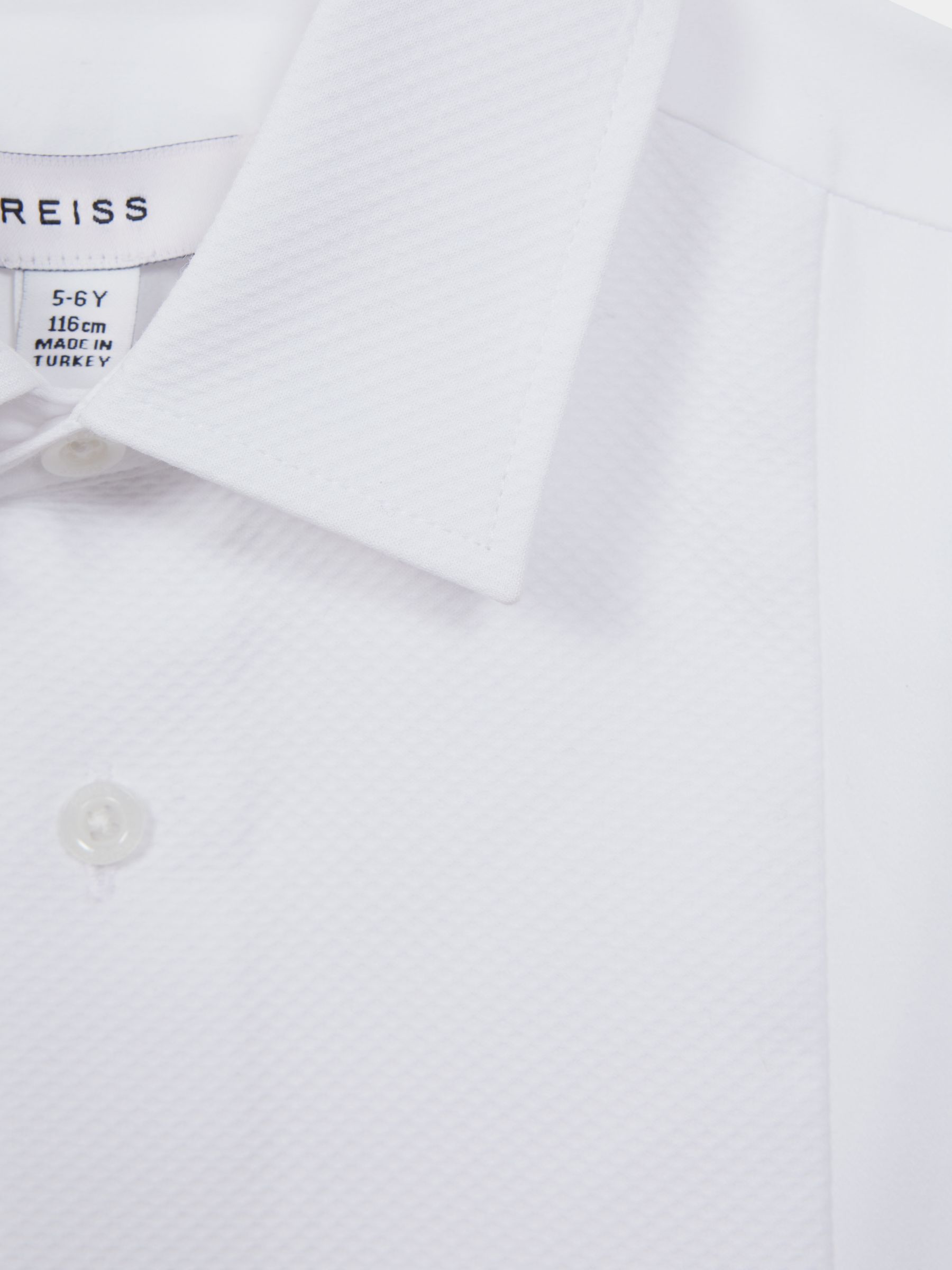 3-9 yrs Slim Fit Textured Bib Dinner Shirt in White