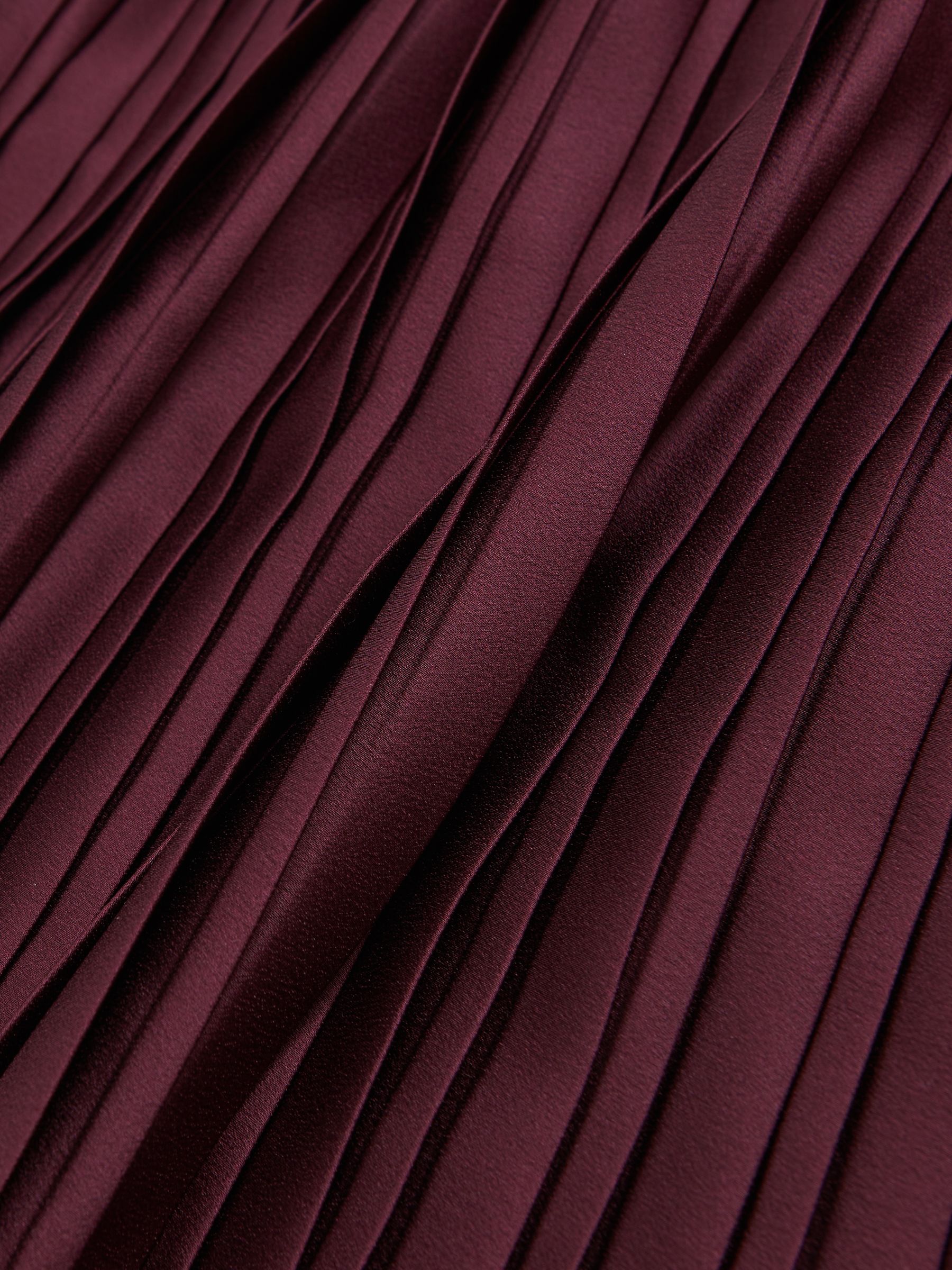 Pleated Midi Skirt in Burgundy