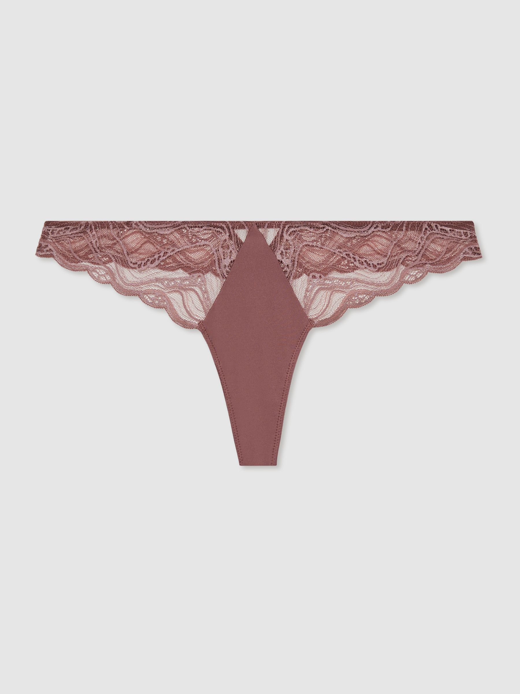 Lace Thongs in Dusty Pink