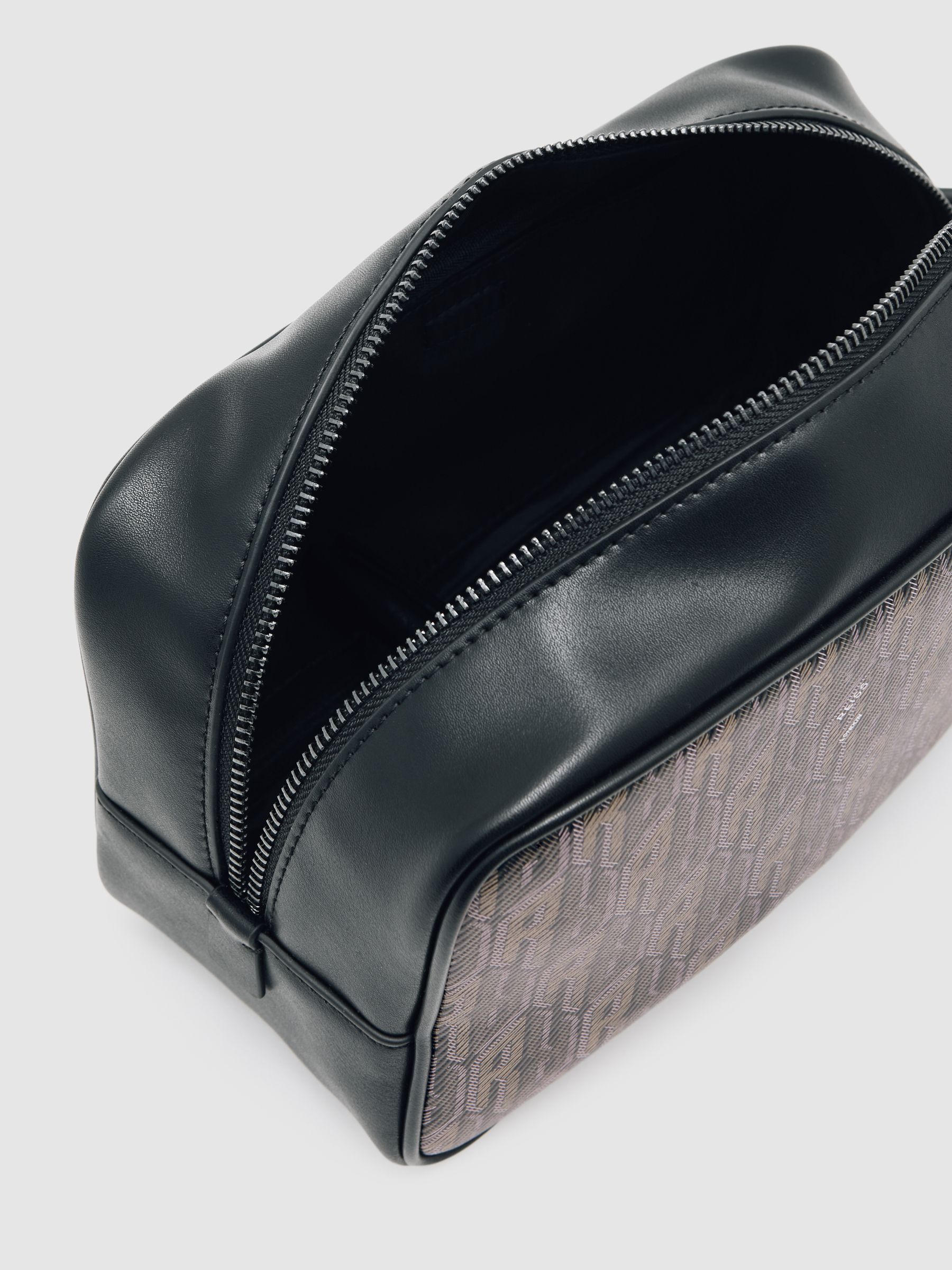 Coated Canvas Monogram Wash Bag in Grey Multi