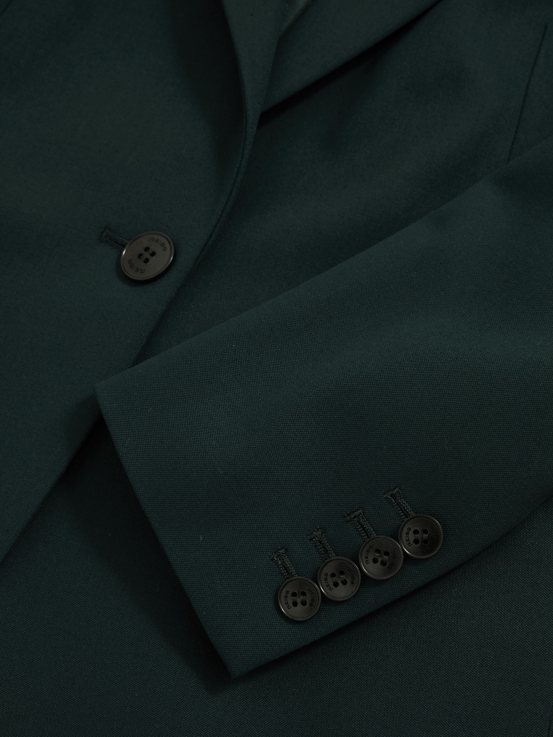 Petite Wool-Blend Single-Breasted Suit Blazer in Green