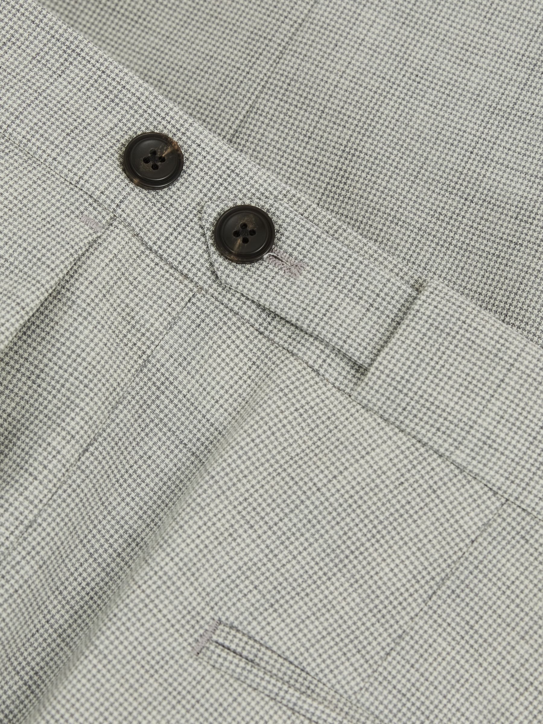 Puppytooth-Check Suit Trousers Slim-Fit in Grey