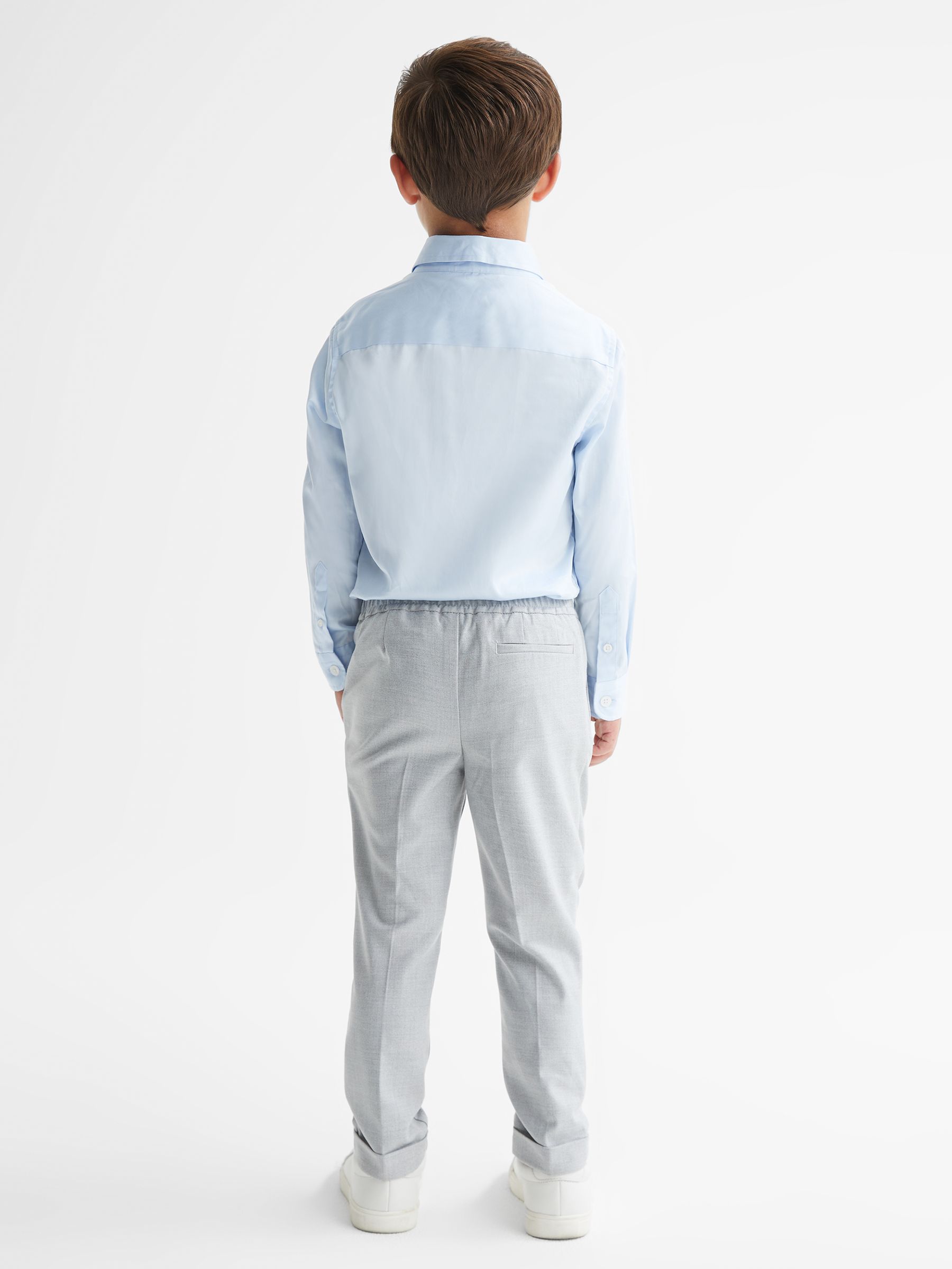 4-9 yrs Slim-Fit Cotton Shirt in Soft Blue