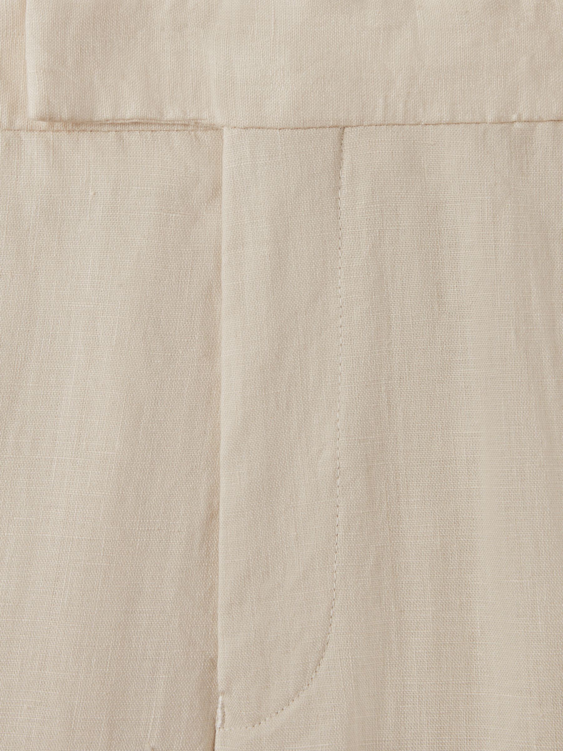 Slim Fit Linen Trousers in Stone