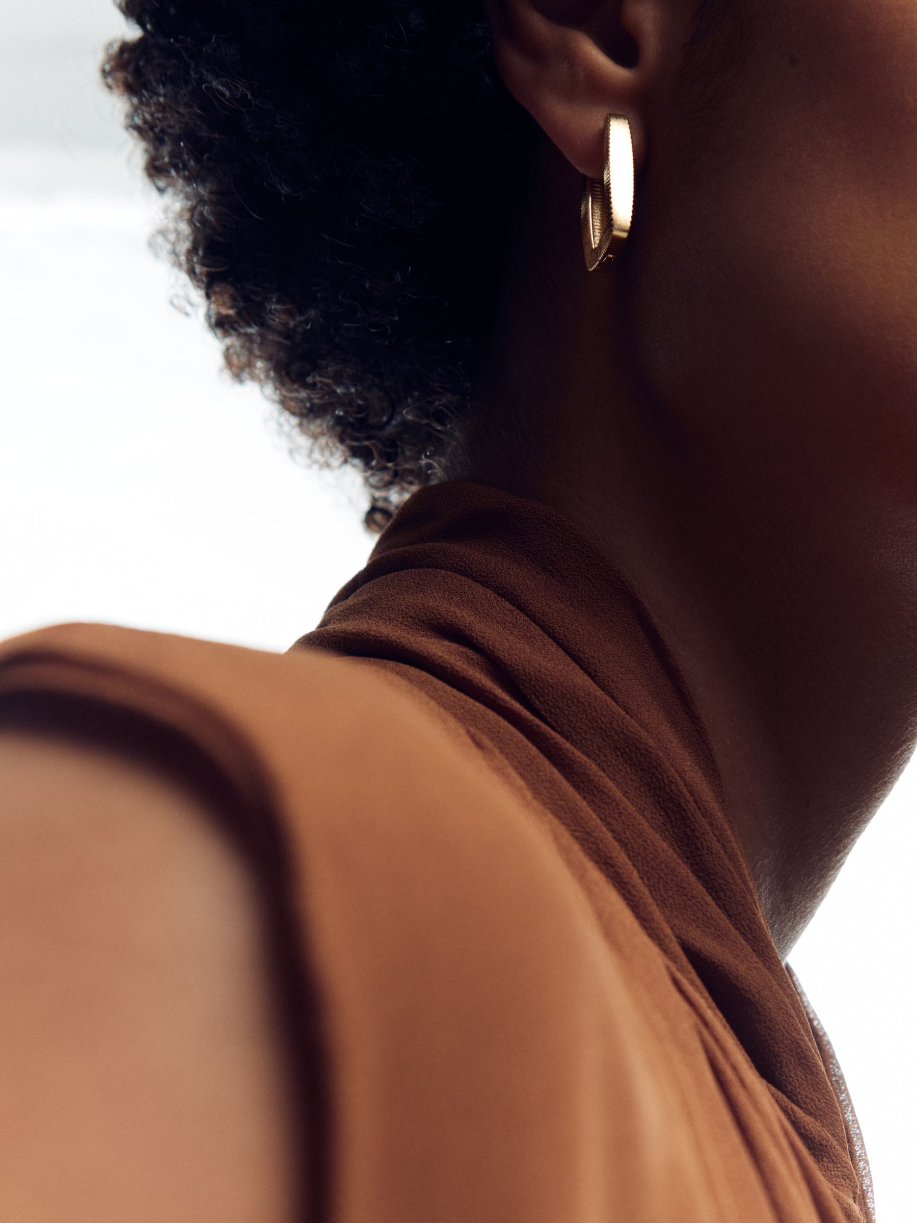 Geometric Hoop Earrings in Gold Tone