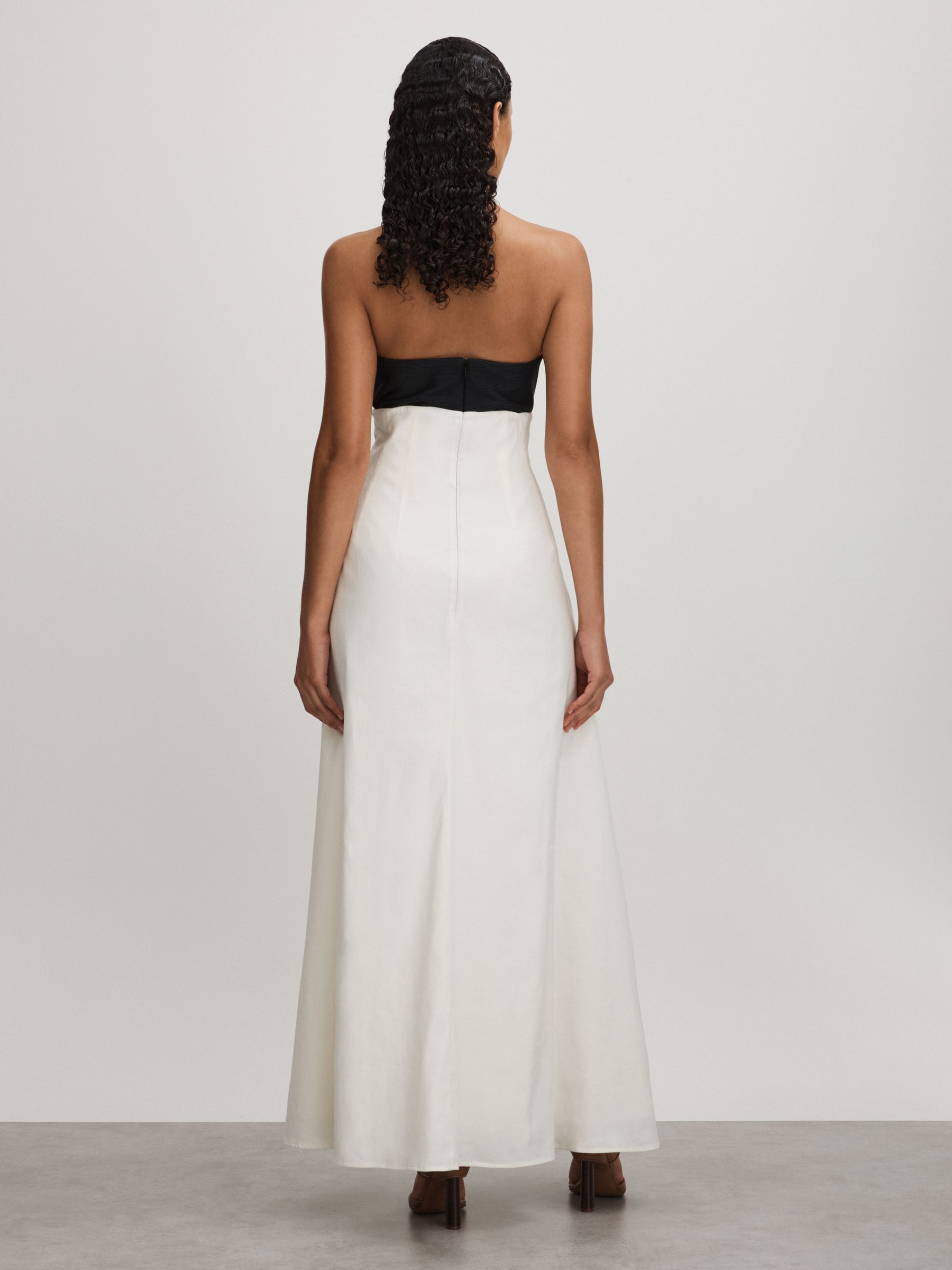 Marcia Ivory Anna Quan Linen-Jersey Strapless Maxi Dress