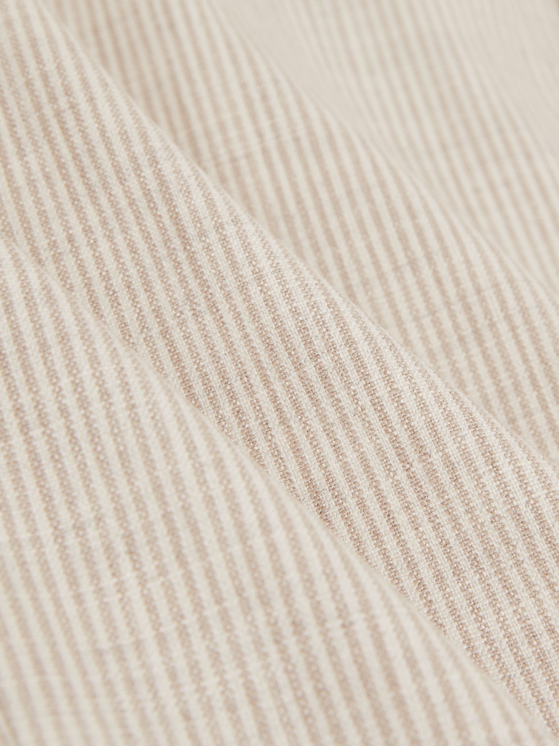 Slim Fit Single Breasted Pinstripe Suit Blazer in Oatmeal/White