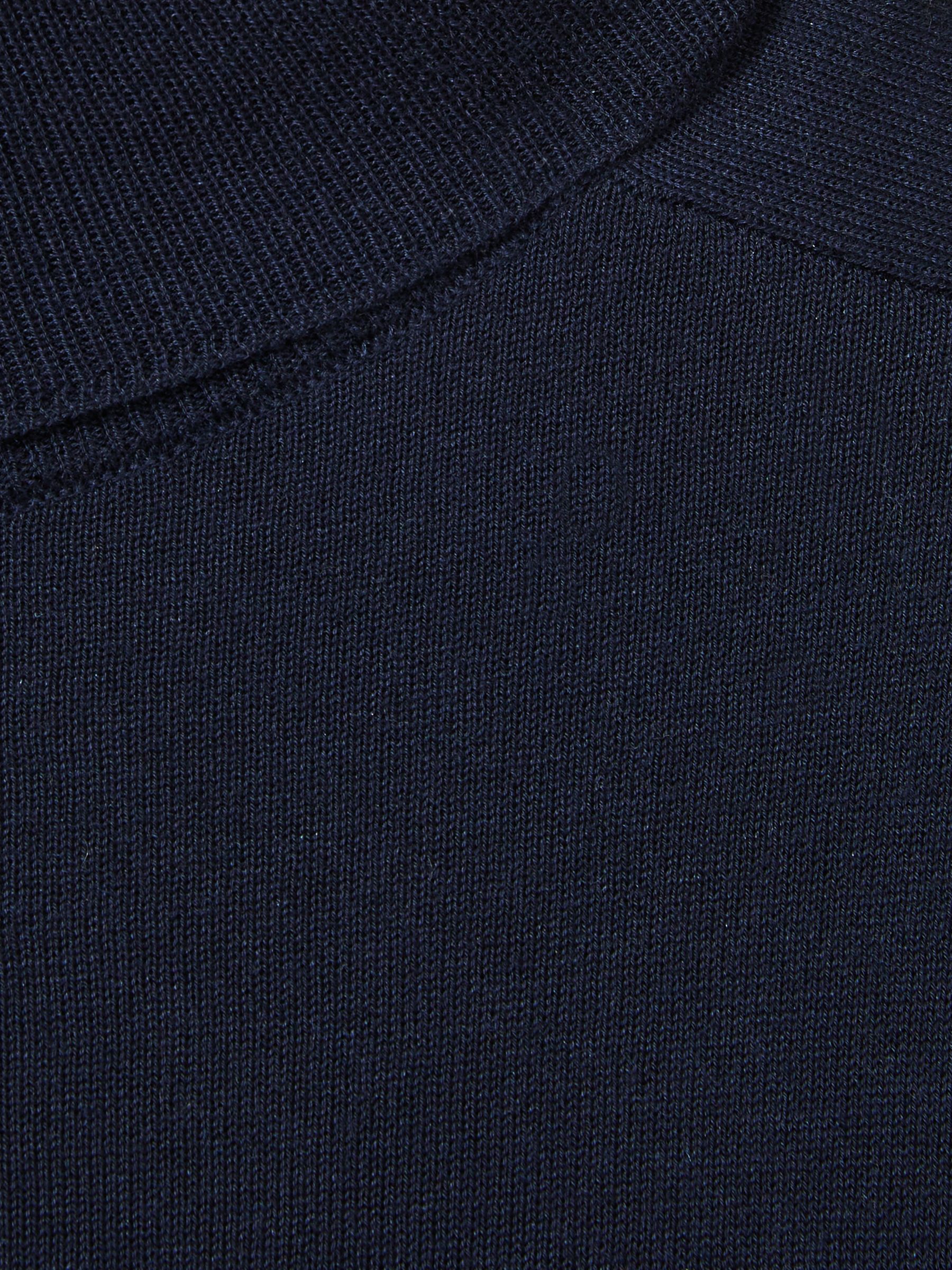 Roll-Neck Jumper With Cashmere in Navy
