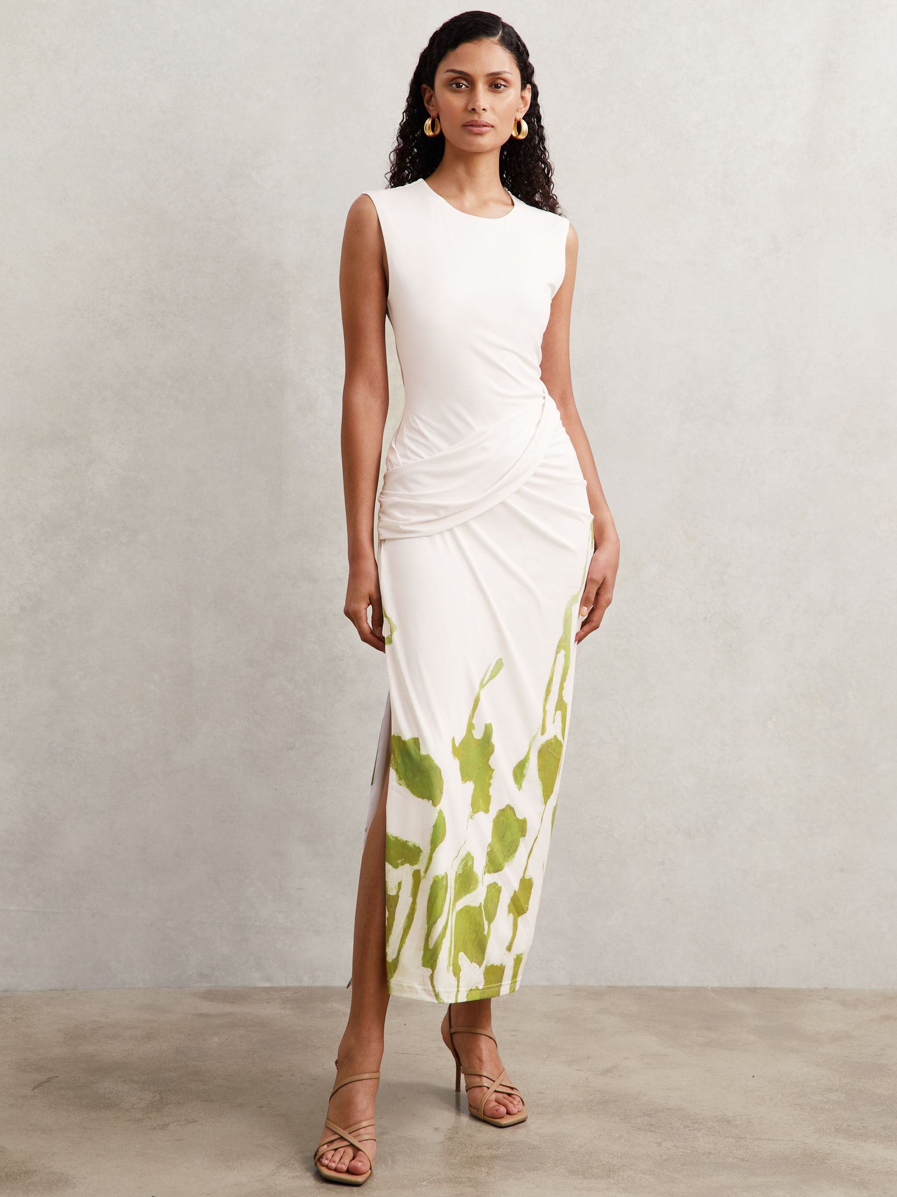 Wigmore Midi Dress in Ivory Print