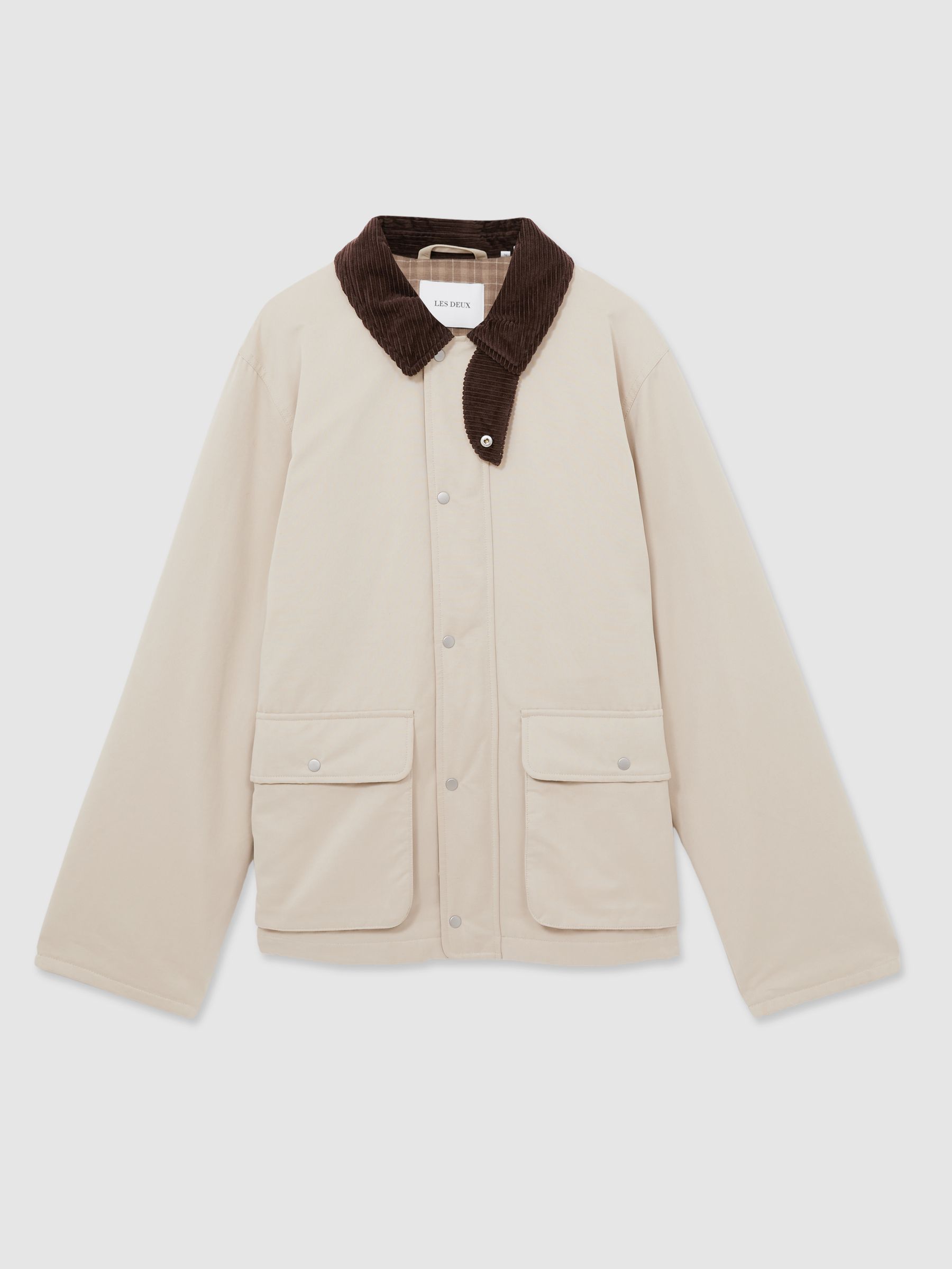 Les Deux Corduroy Collar Field Jacket in Sand