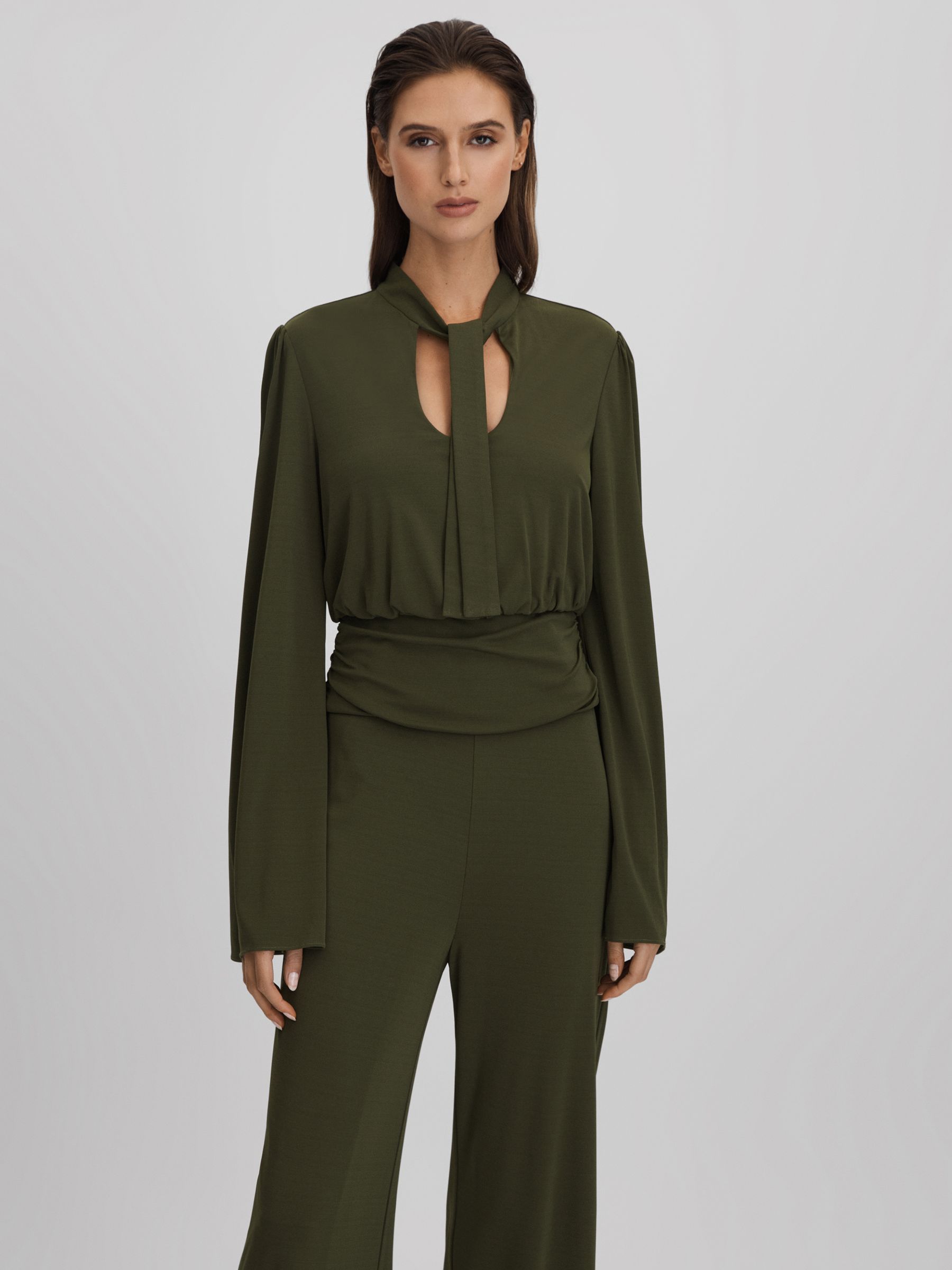 Halston Seaweed Wide Leg Jumpsuit in Seaweed