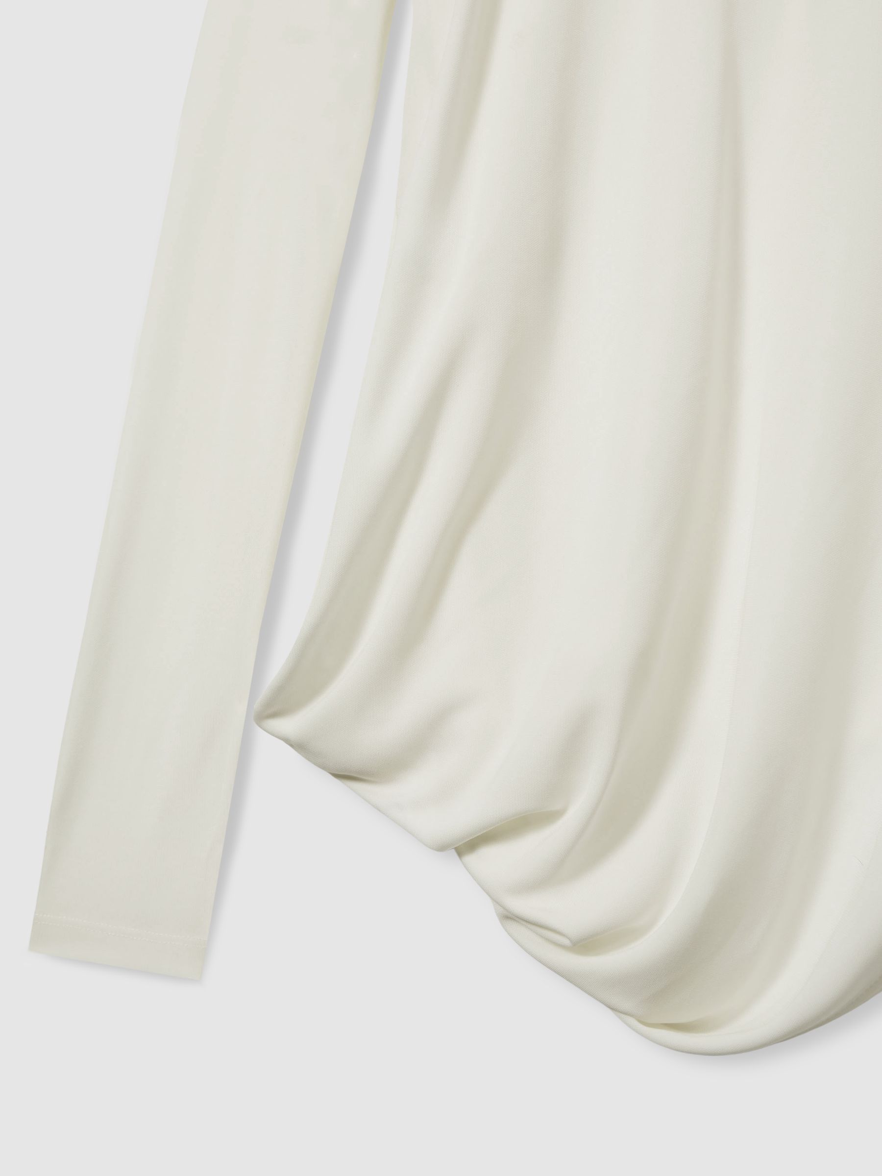Draped-Jersey Top in Ivory