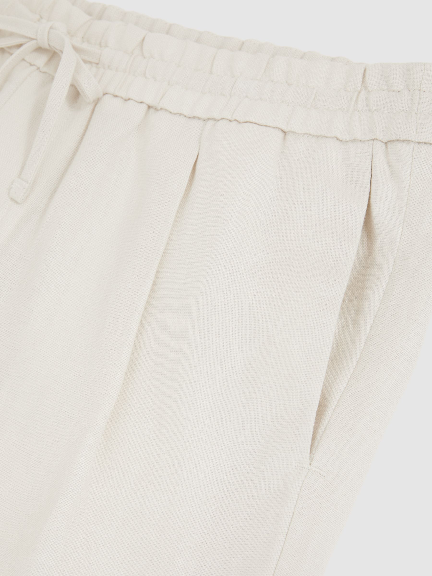 Linen Drawstring Shorts in Stone