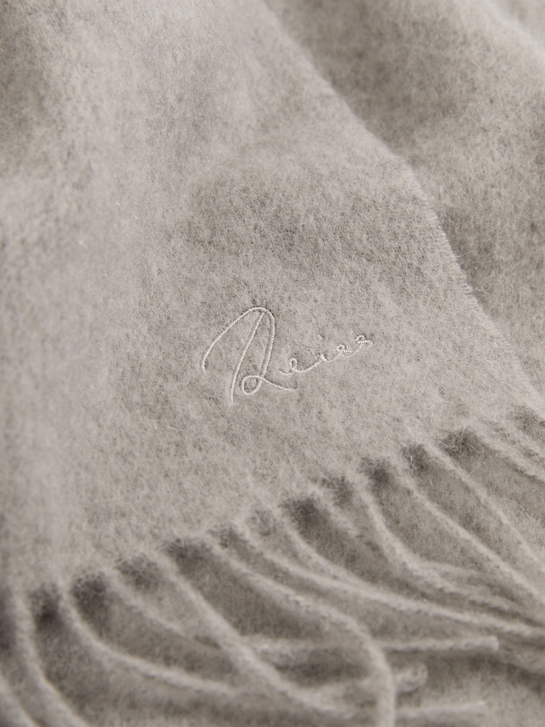 Wool and Cashmere Scarf in Light Grey