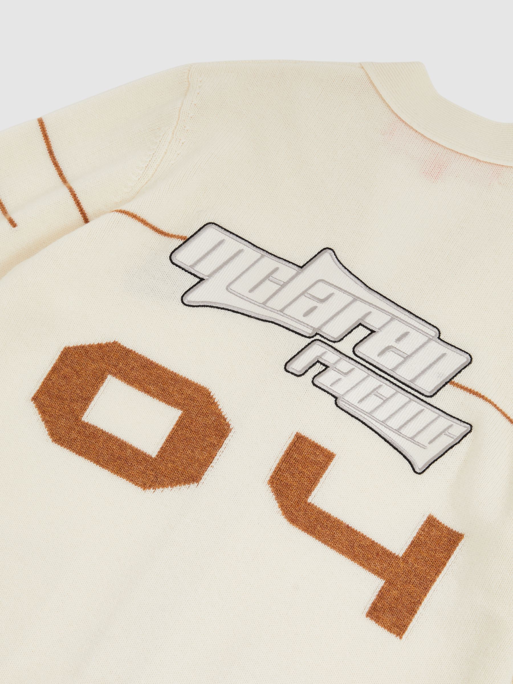 McLaren F1 Team Varsity Cardigan Wool-Cashmere in Off White/Camel