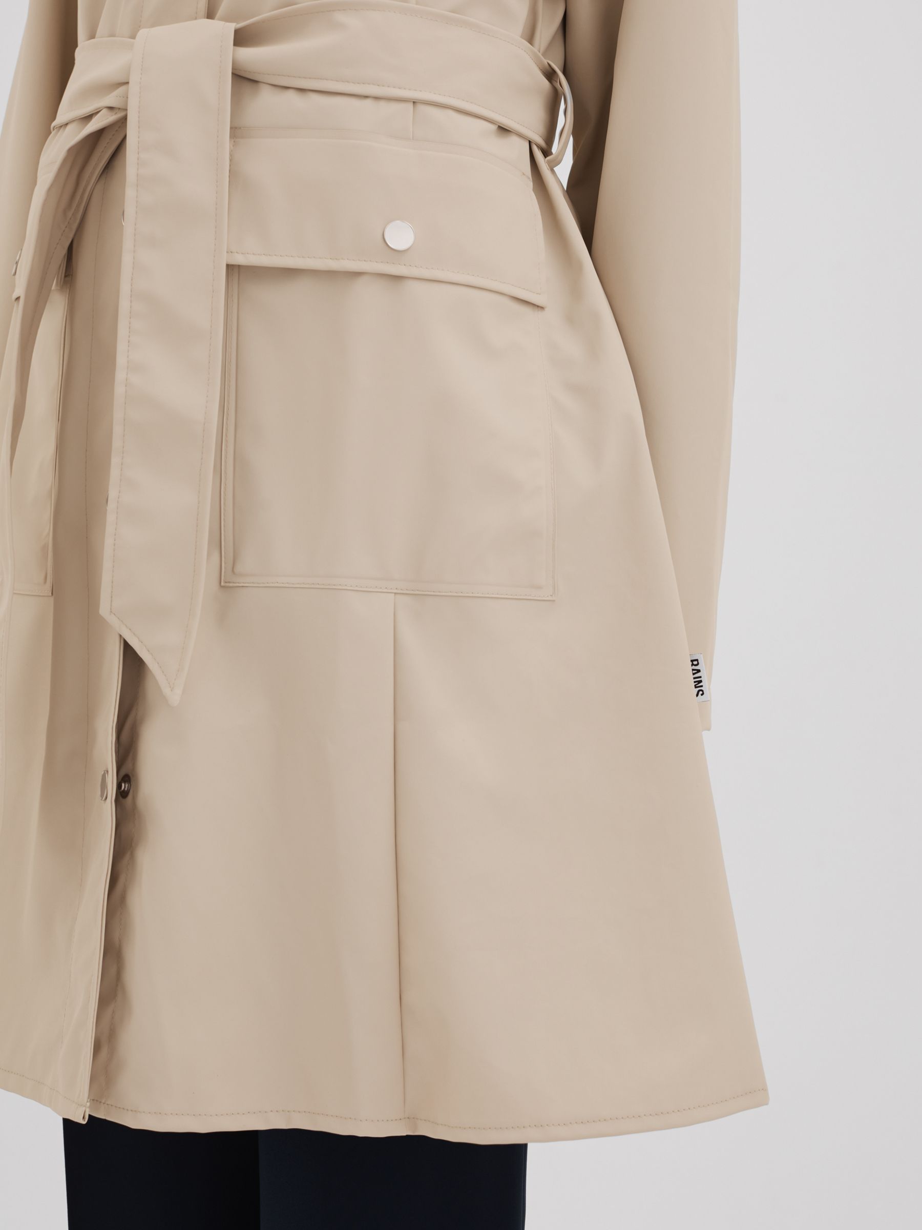 Rains Belted Raincoat in Dune Cream