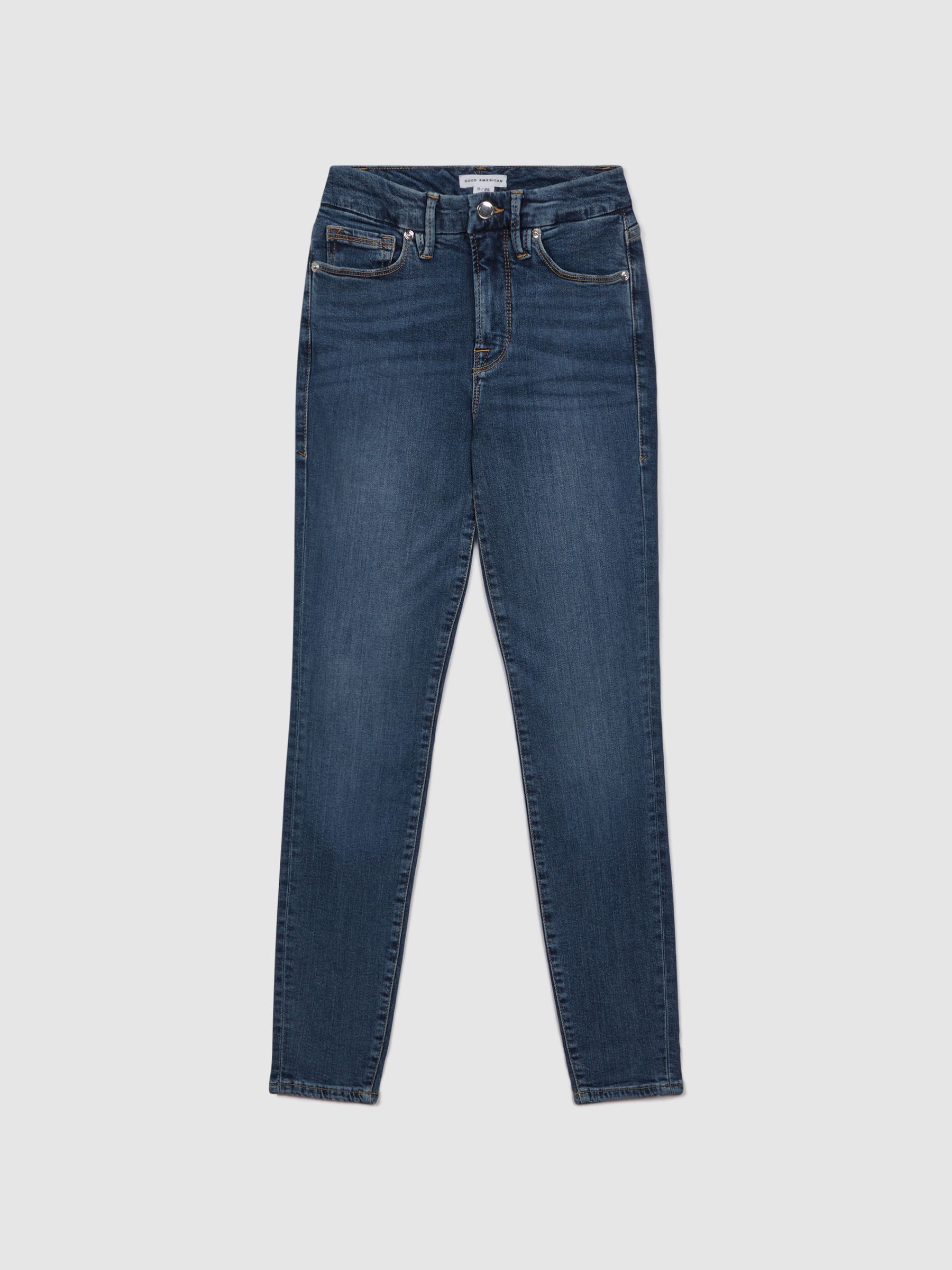 Good American Cropped Skinny Jeans in Blue
