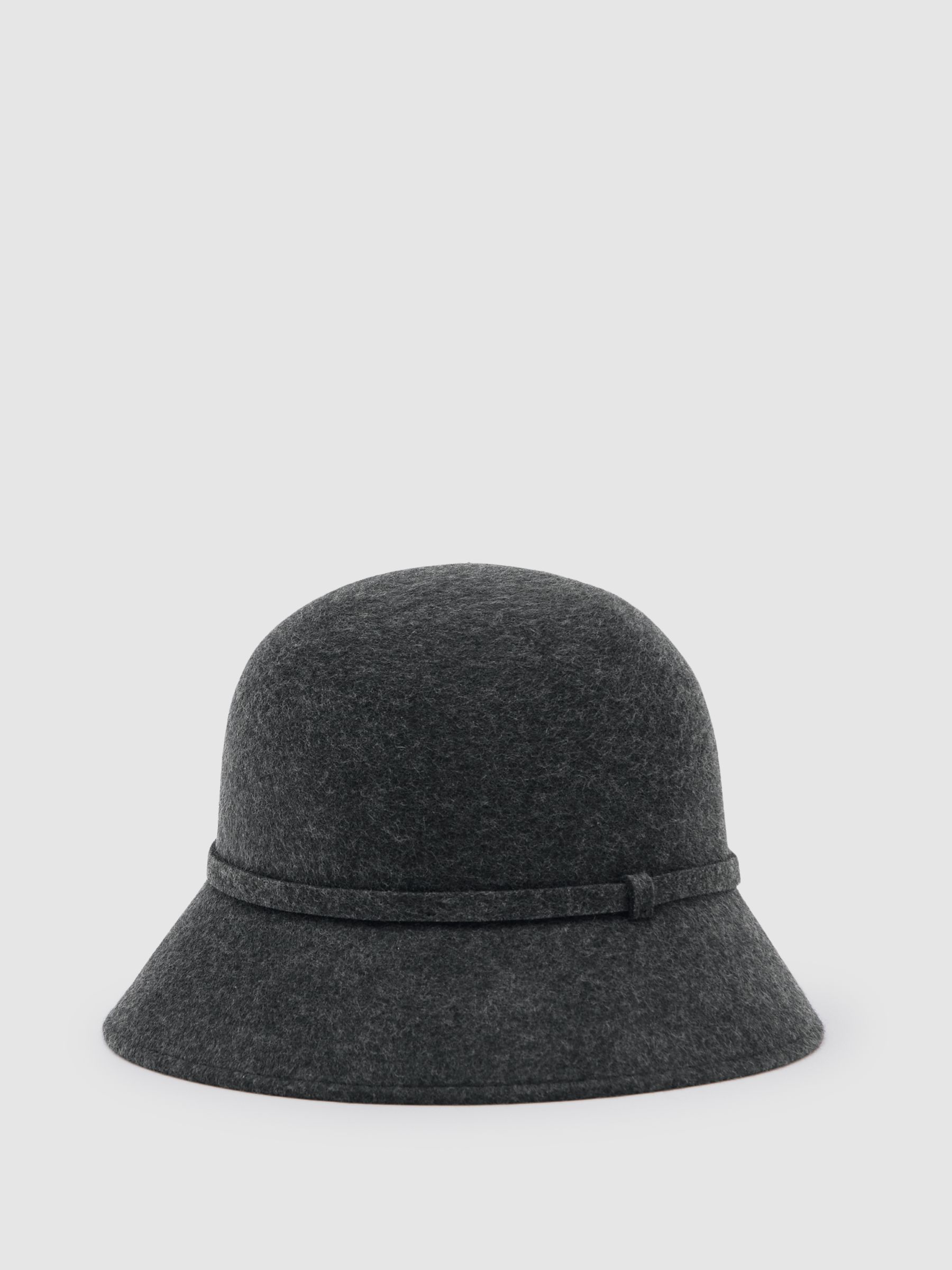 Felted-Wool Bucket Hat in Grey