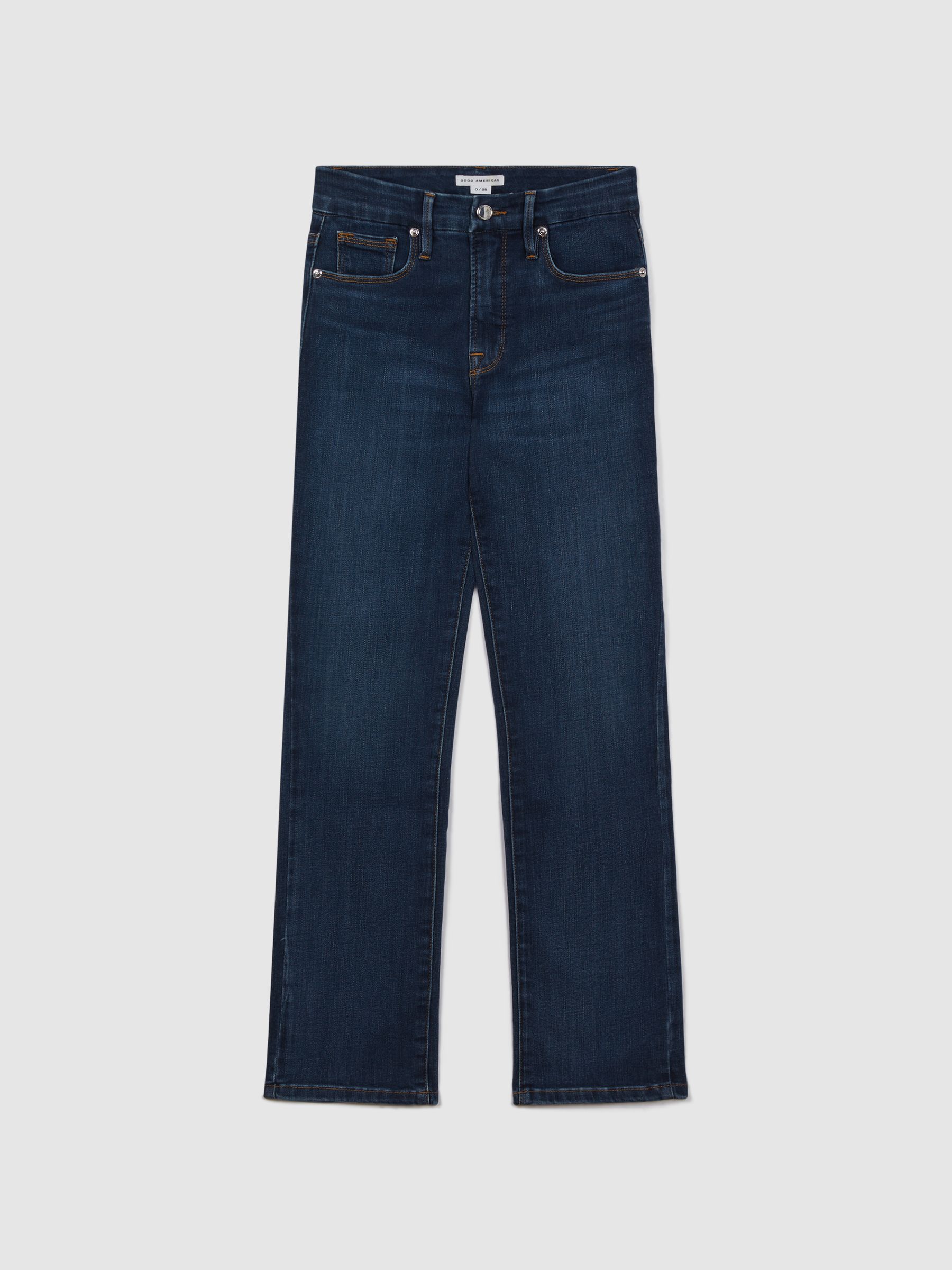 Good American Slim Fit Cropped Jeans in Blue