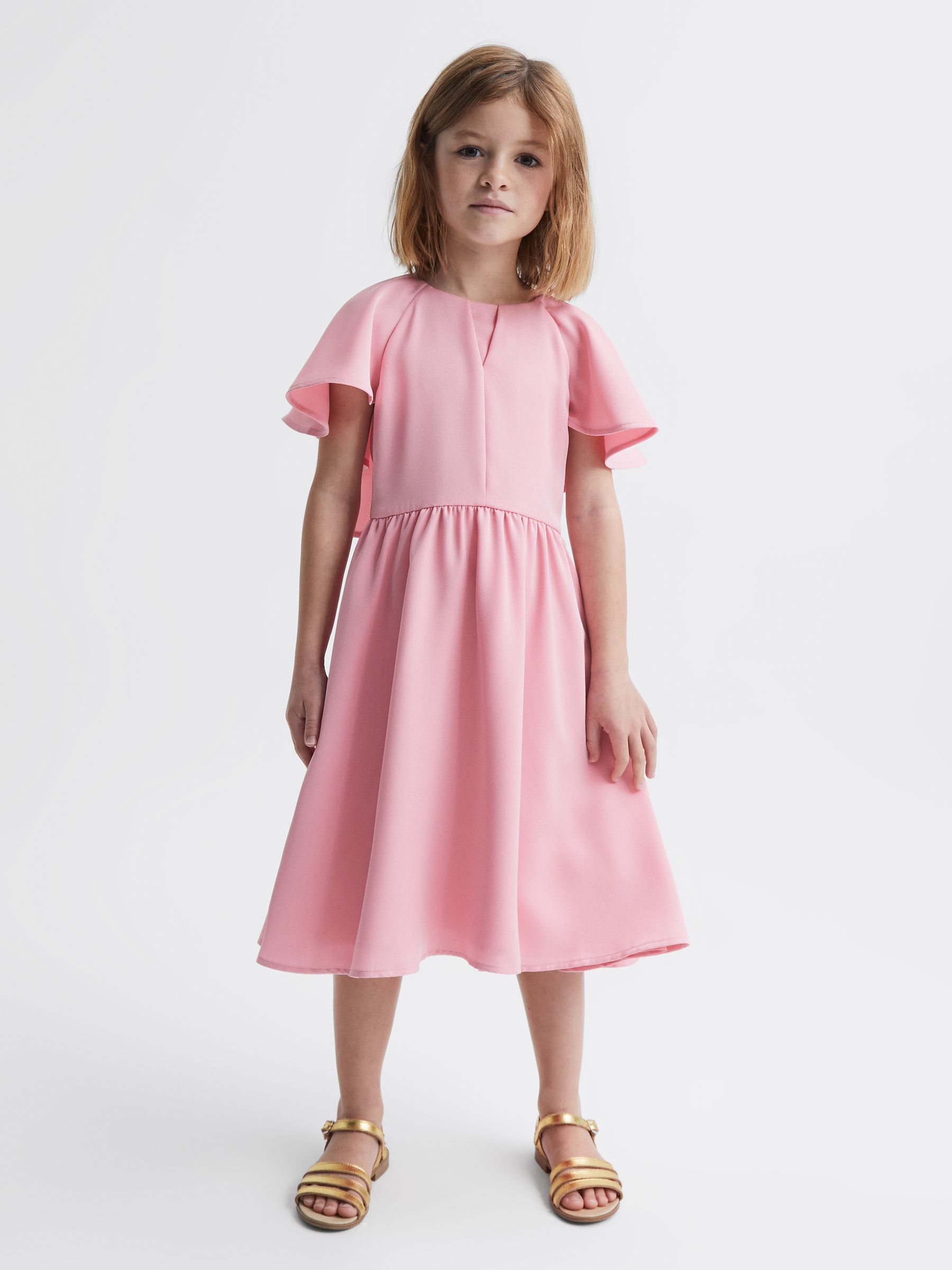 4-9 yrs Satin Midi Dress in Pink