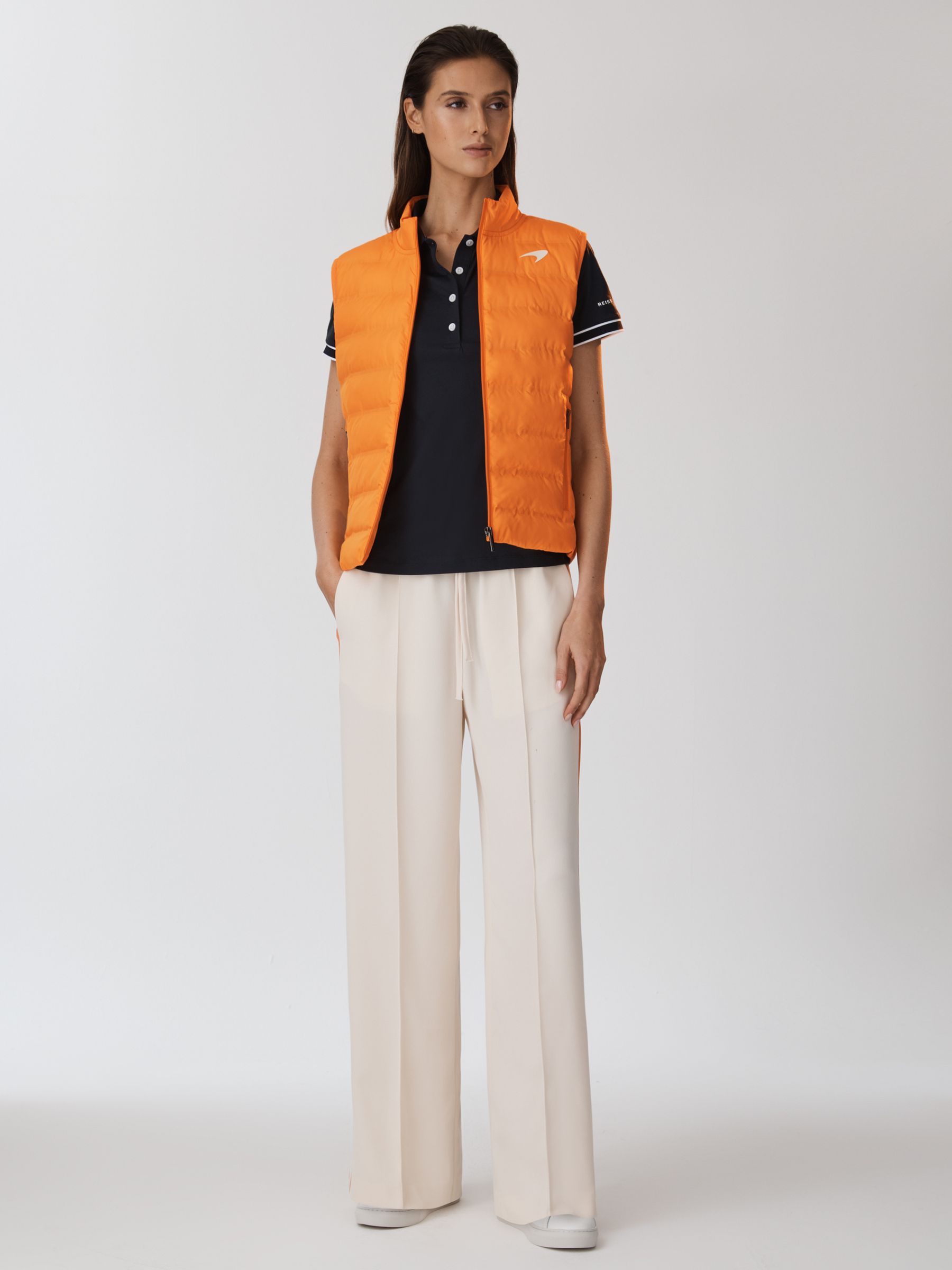 McLaren F1 Hybrid Quilt and Knit Gilet in Papaya