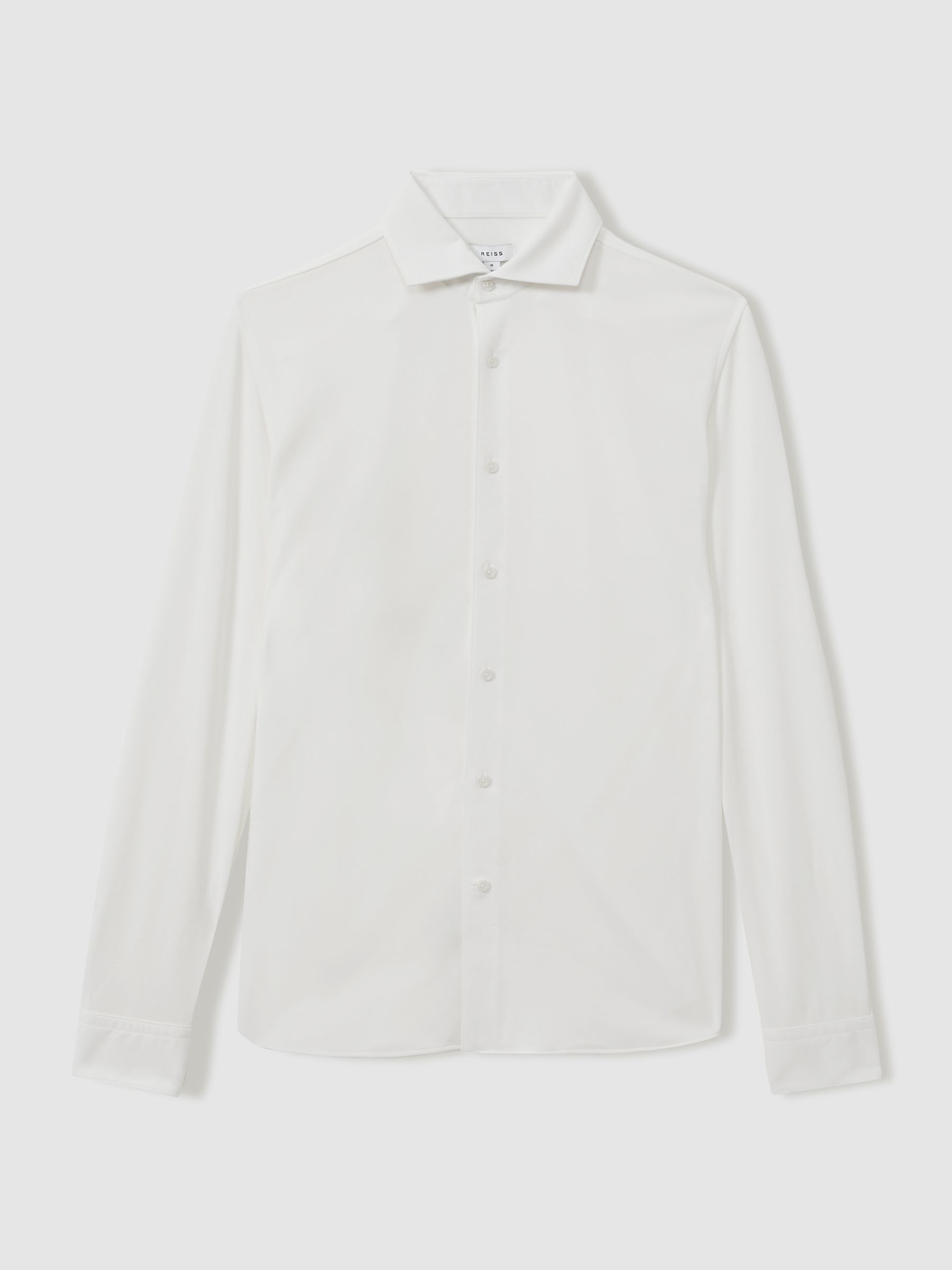 Modal Blend Cutaway Collar Shirt in White