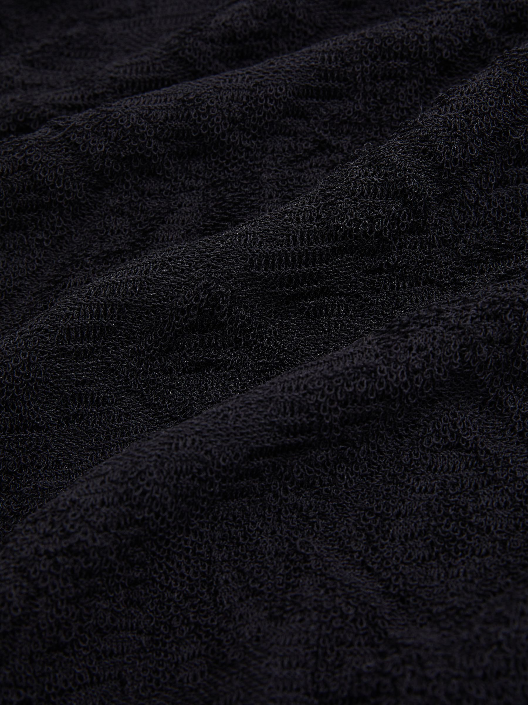 Jacquard Loop-Stitch Polo Shirt in Navy