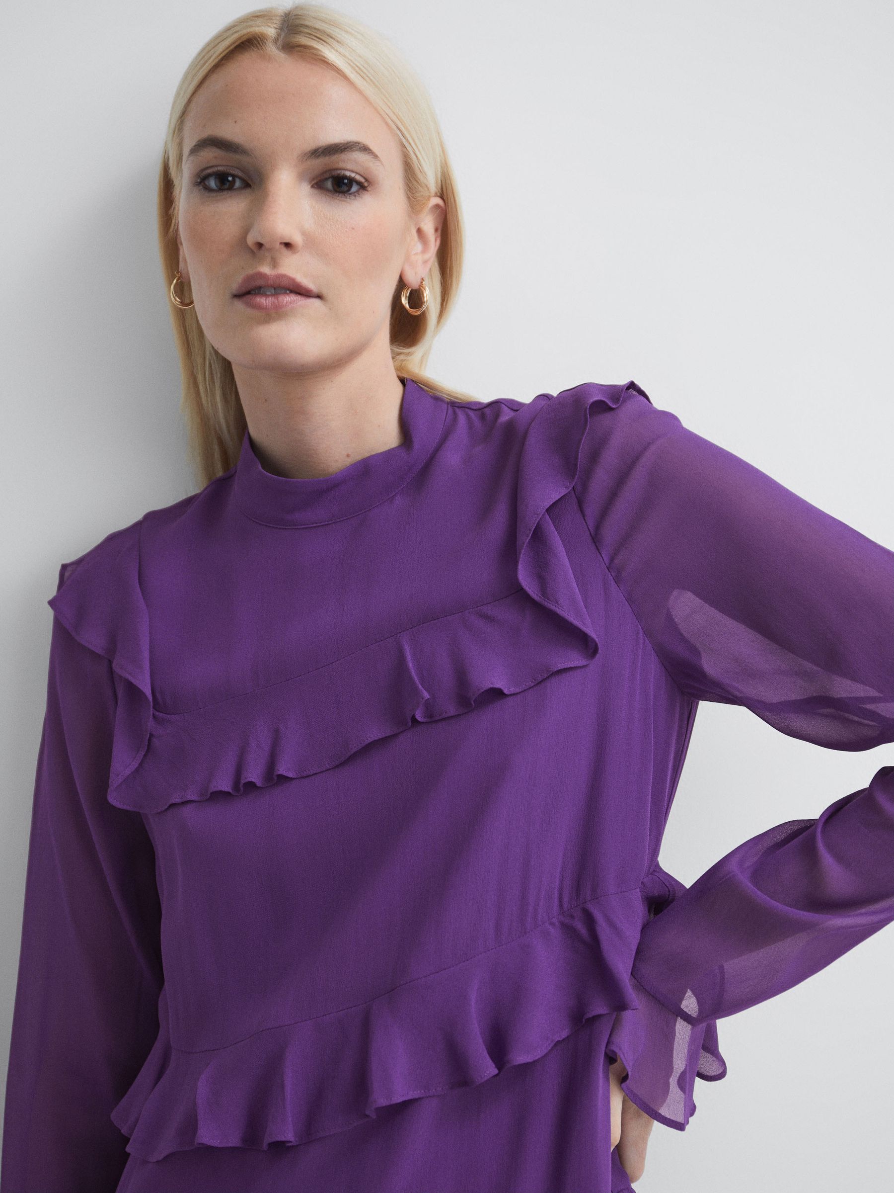 Florere Tiered Mini Dress in Dark Purple