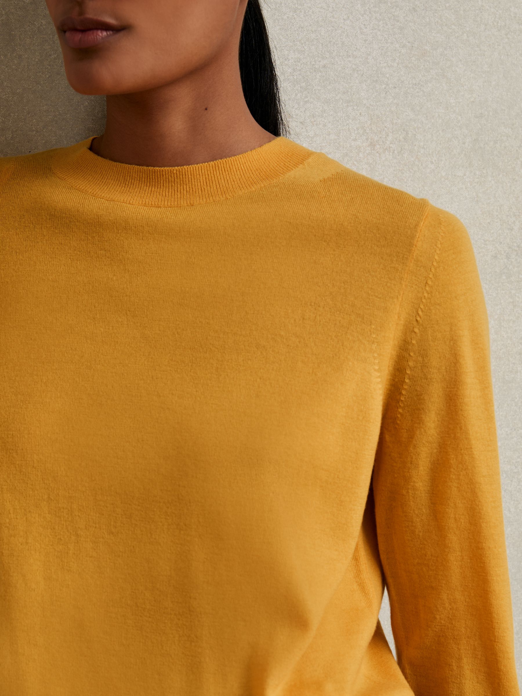 Merino Wool Crew-Neck Jumper in Yellow