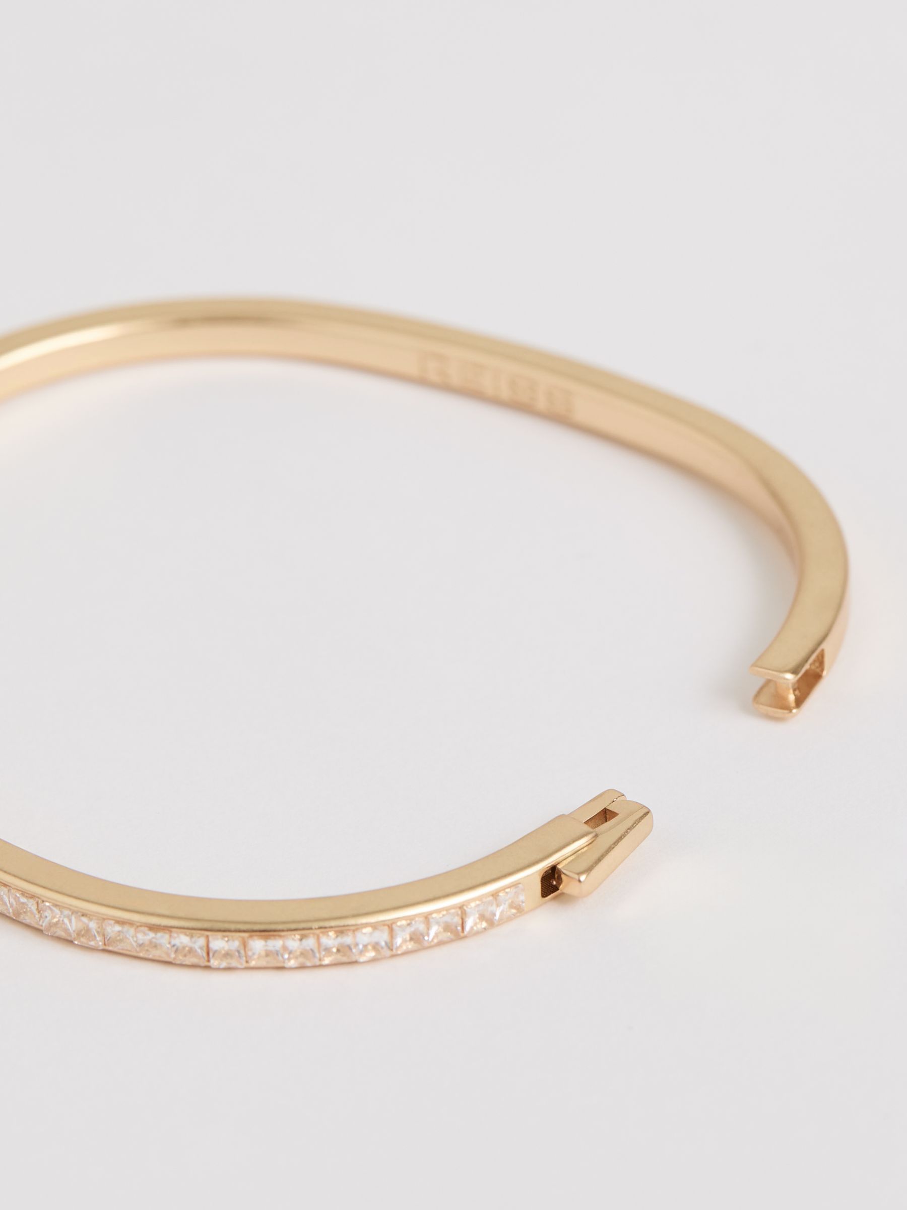 Hinged Crystal Cuff in Gold